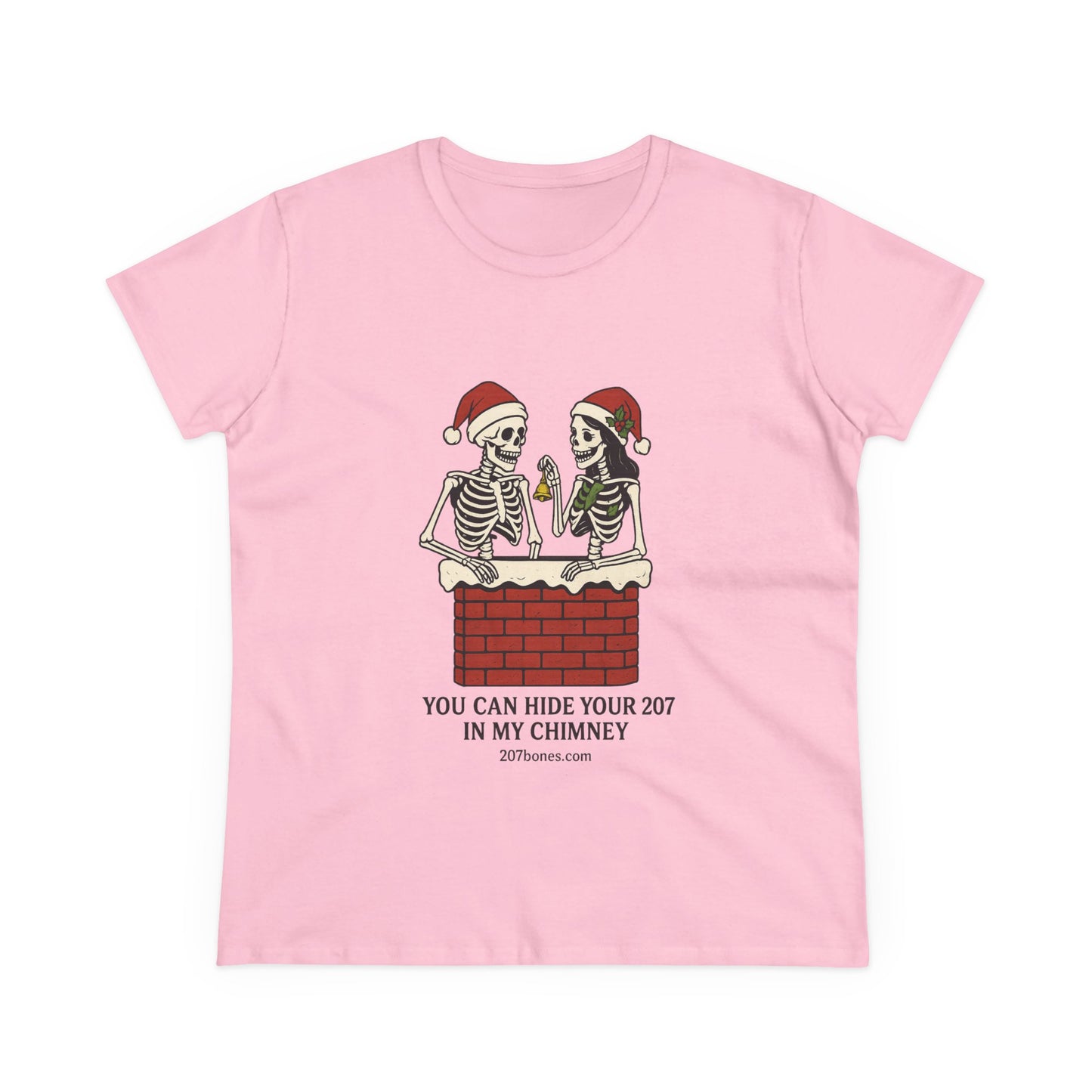 Funny Skeleton Christmas Tee, Holiday Graphic Shirt, Skeleton Shirt, Women's Christmas Top, Quirky Festive Apparel