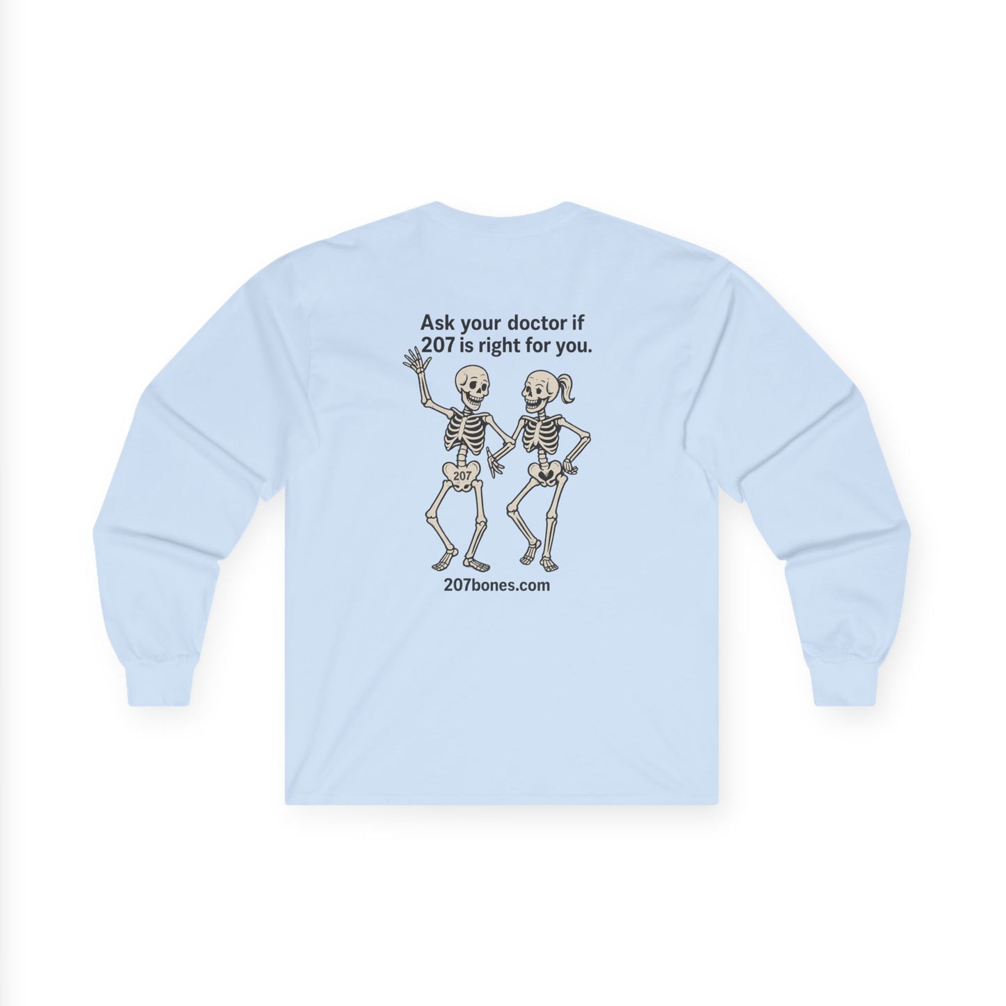 Funny Skeleton Long Sleeve Tee, Unisex Halloween Shirt, Comfy Casual Wear, Unique Gift for Doctors, Medical Humor Tee, October Celebration