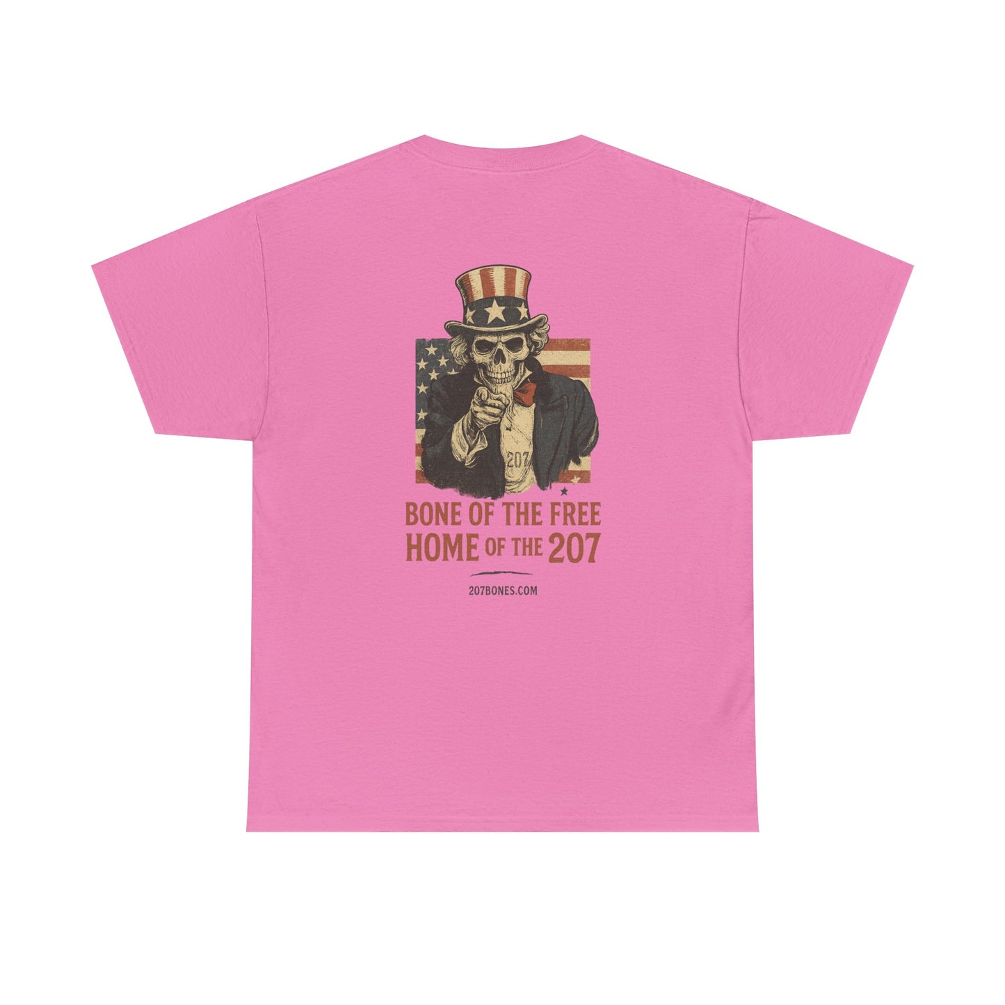 Unisex Heavy Cotton Tee - Bone of the Free, Home of the 207, American Spirit T-Shirt, Patriotic Tee, Casual Wear, Gift for Veterans