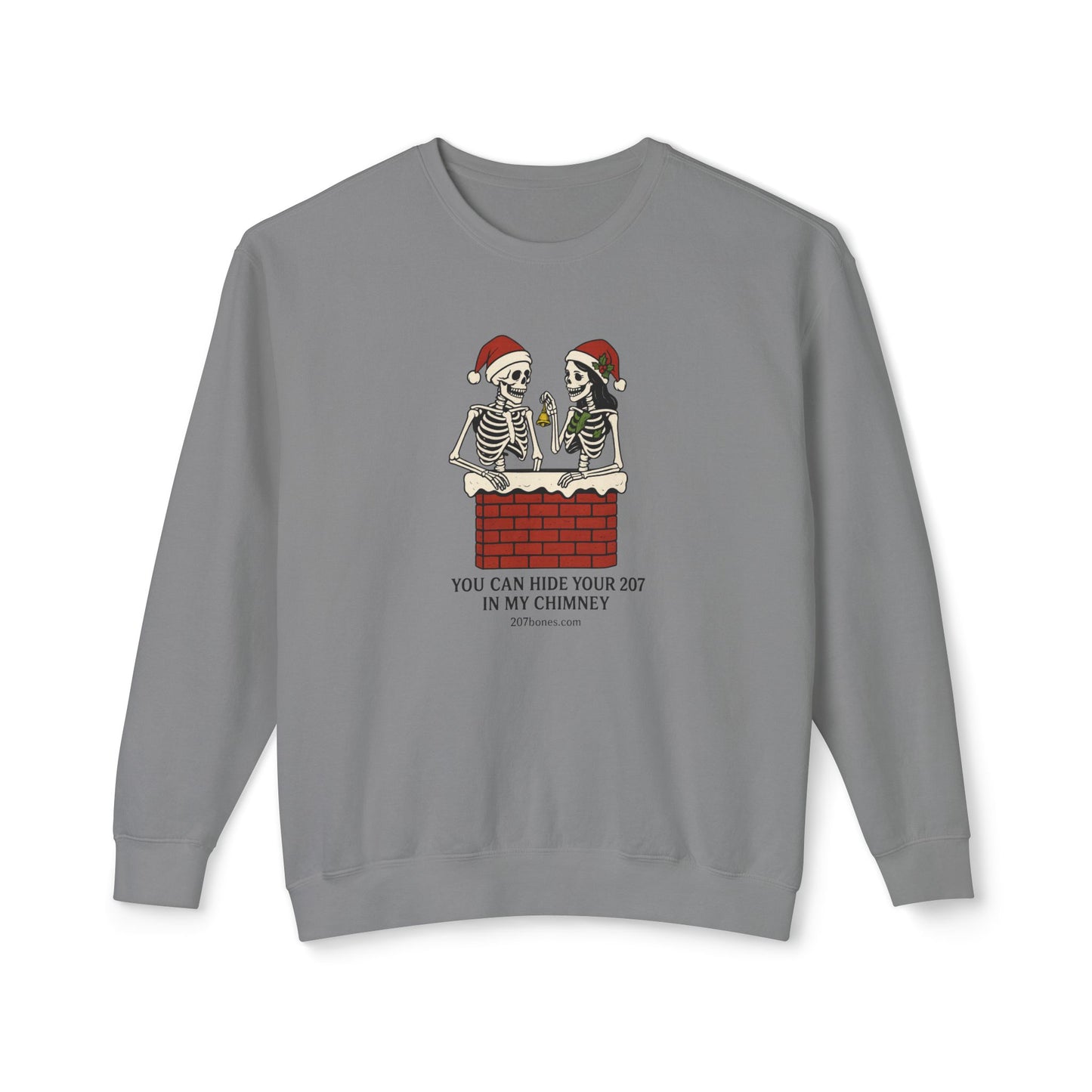 Fun Holiday Skeleton Sweatshirt, Unisex Crewneck, Christmas Humor, Cozy Gift for Friends, Halloween Vibe, Festive Apparel