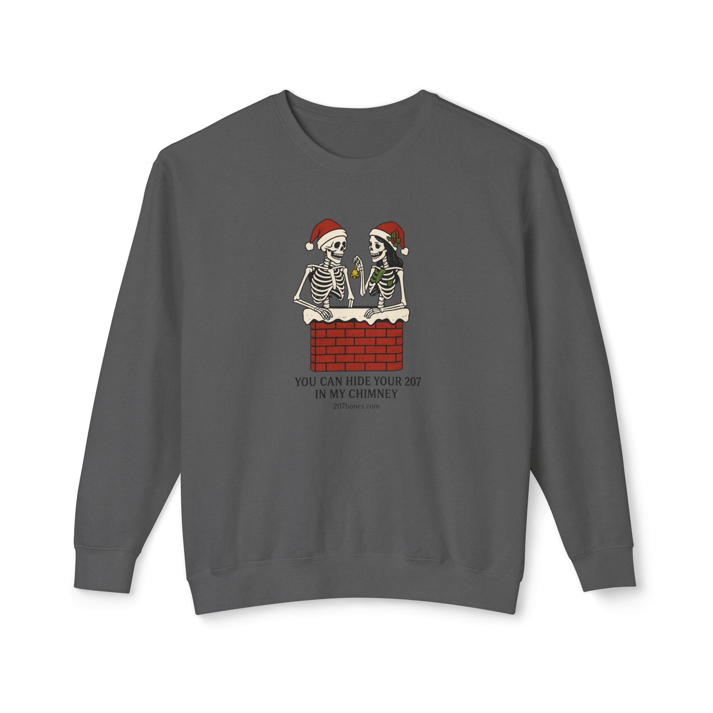 Fun Holiday Skeleton Sweatshirt, Unisex Crewneck, Christmas Humor, Cozy Gift for Friends, Halloween Vibe, Festive Apparel