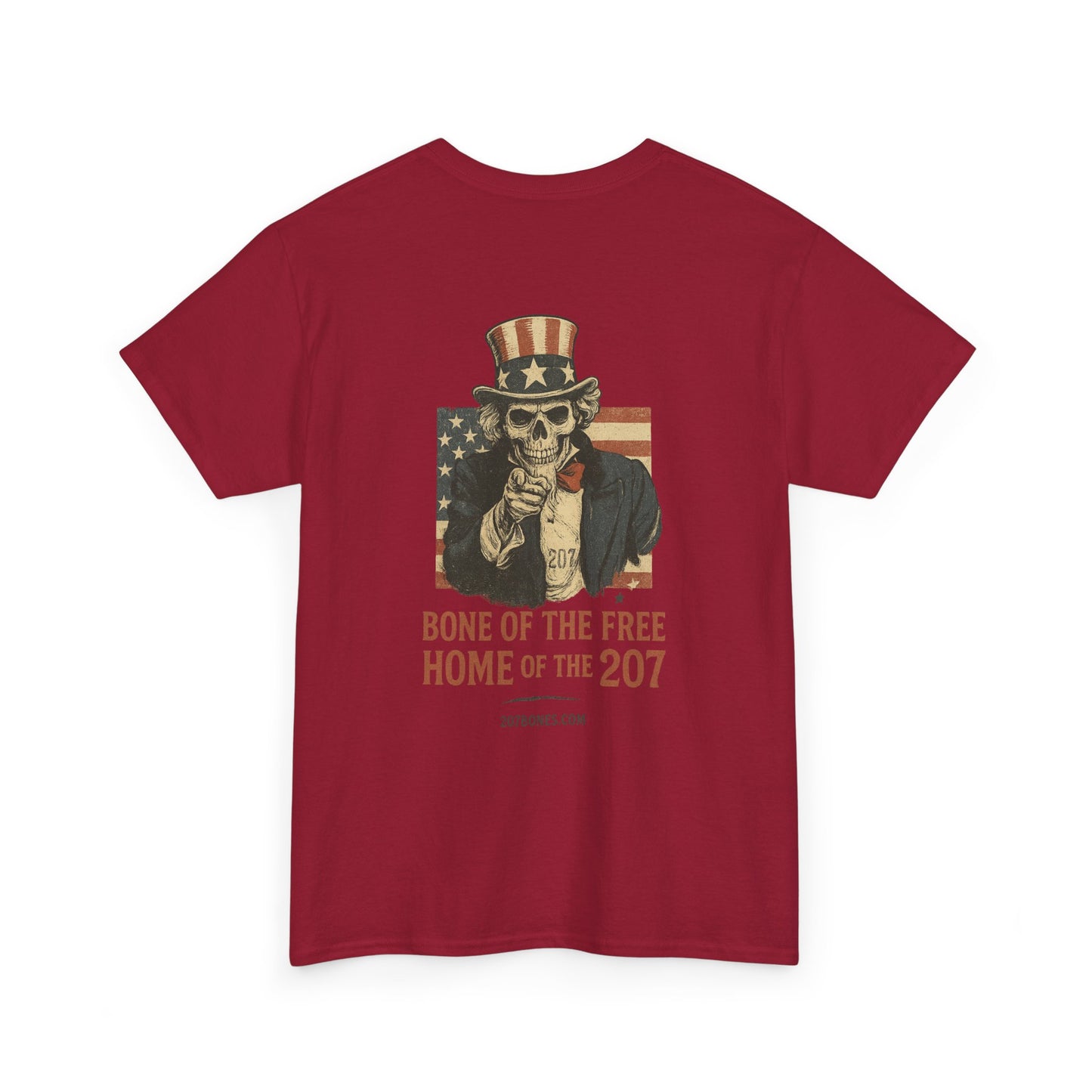Unisex Heavy Cotton Tee - Bone of the Free, Home of the 207, American Spirit T-Shirt, Patriotic Tee, Casual Wear, Gift for Veterans