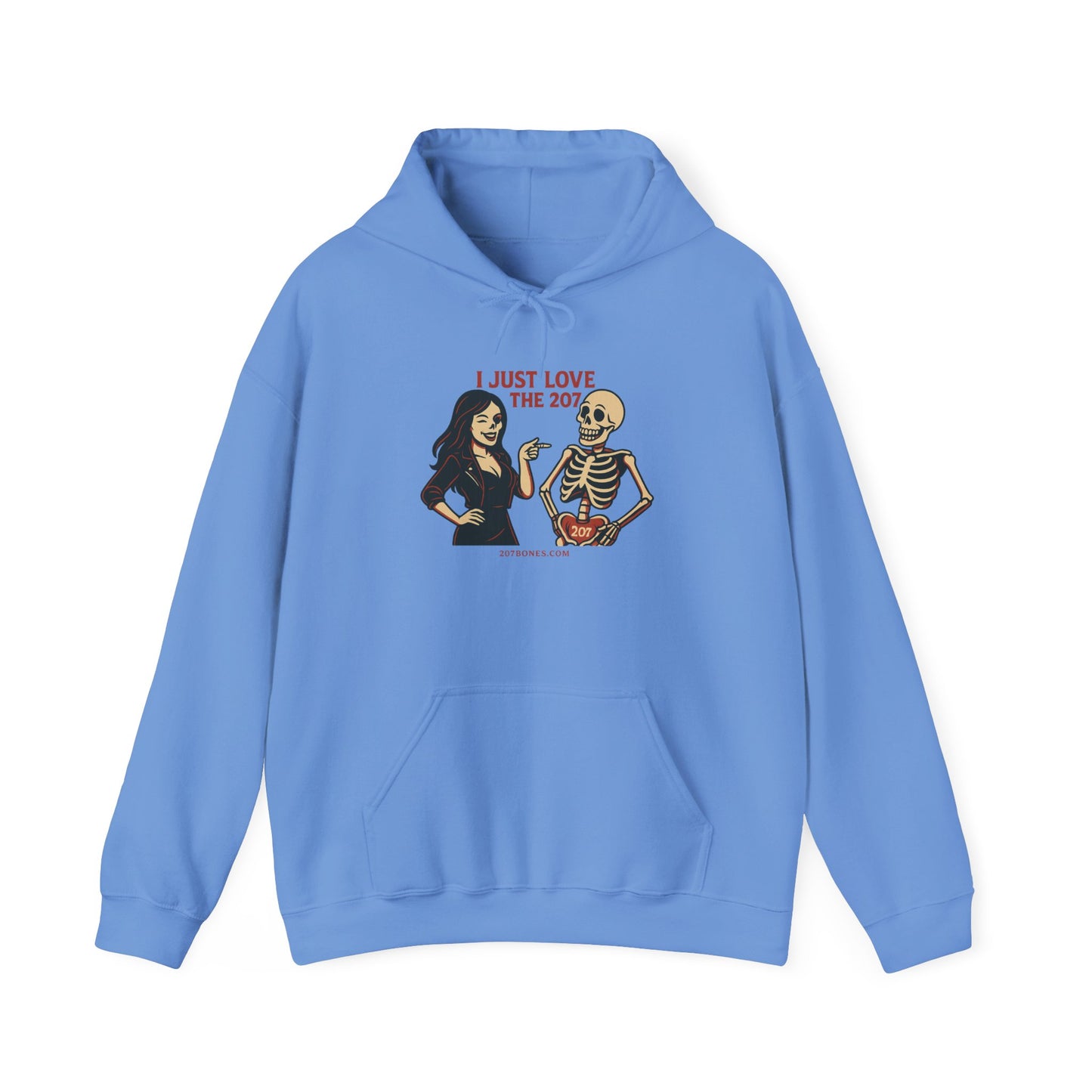 Skeleton Love Hoodie for Halloween, Cozy Unisex Sweatshirt, Fun October Fashion, Perfect Gift for Spooky Season, Trendy Fall Apparel