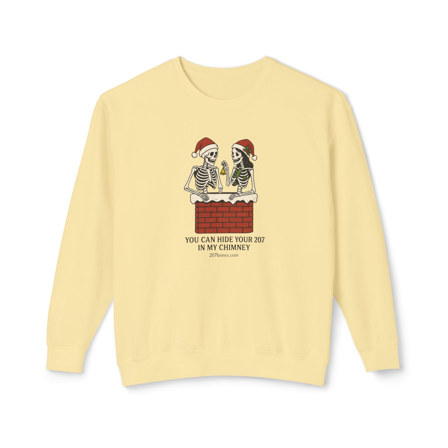 Fun Holiday Skeleton Sweatshirt, Unisex Crewneck, Christmas Humor, Cozy Gift for Friends, Halloween Vibe, Festive Apparel