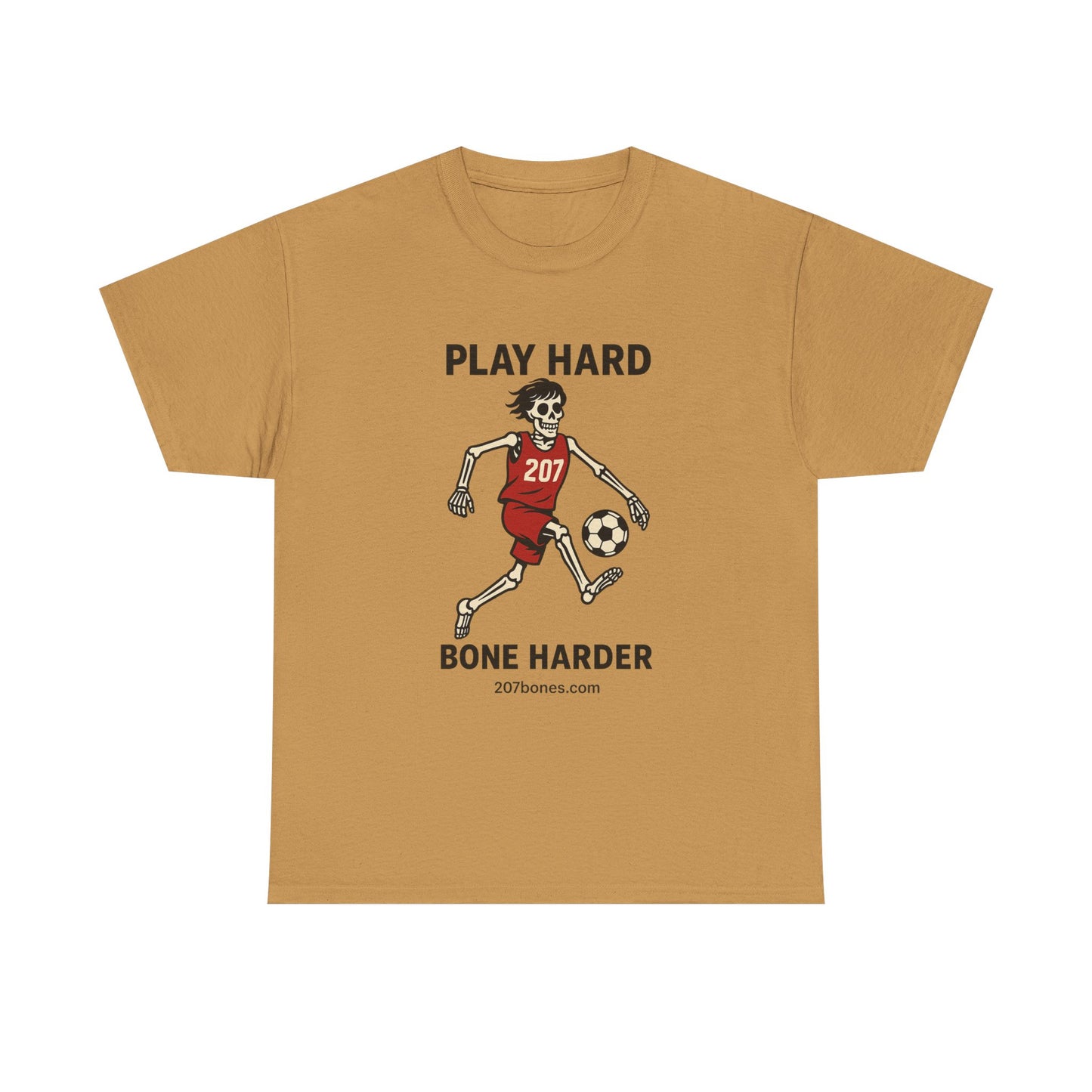 Play Hard Bone Harder Unisex Tee, Fun Sports T-Shirt, Casual Athletic Wear, Gift for Soccer Fans, Youth & Adult