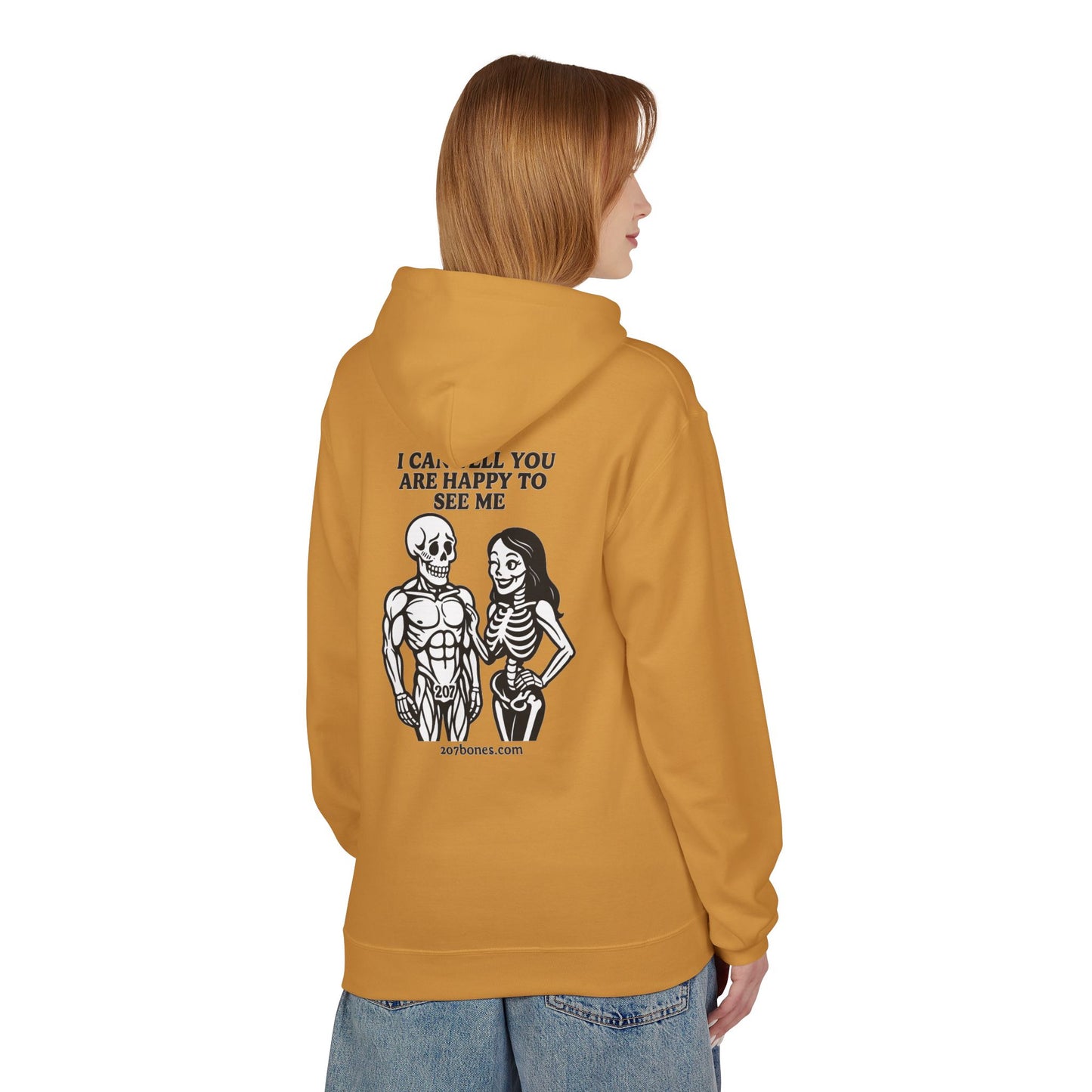 Skeleton Humor Hoodie, Unisex Funny Hoodie, Softstyle Fleece, Halloween Apparel, Gift for Him and Her, Comfortable Casual Wear