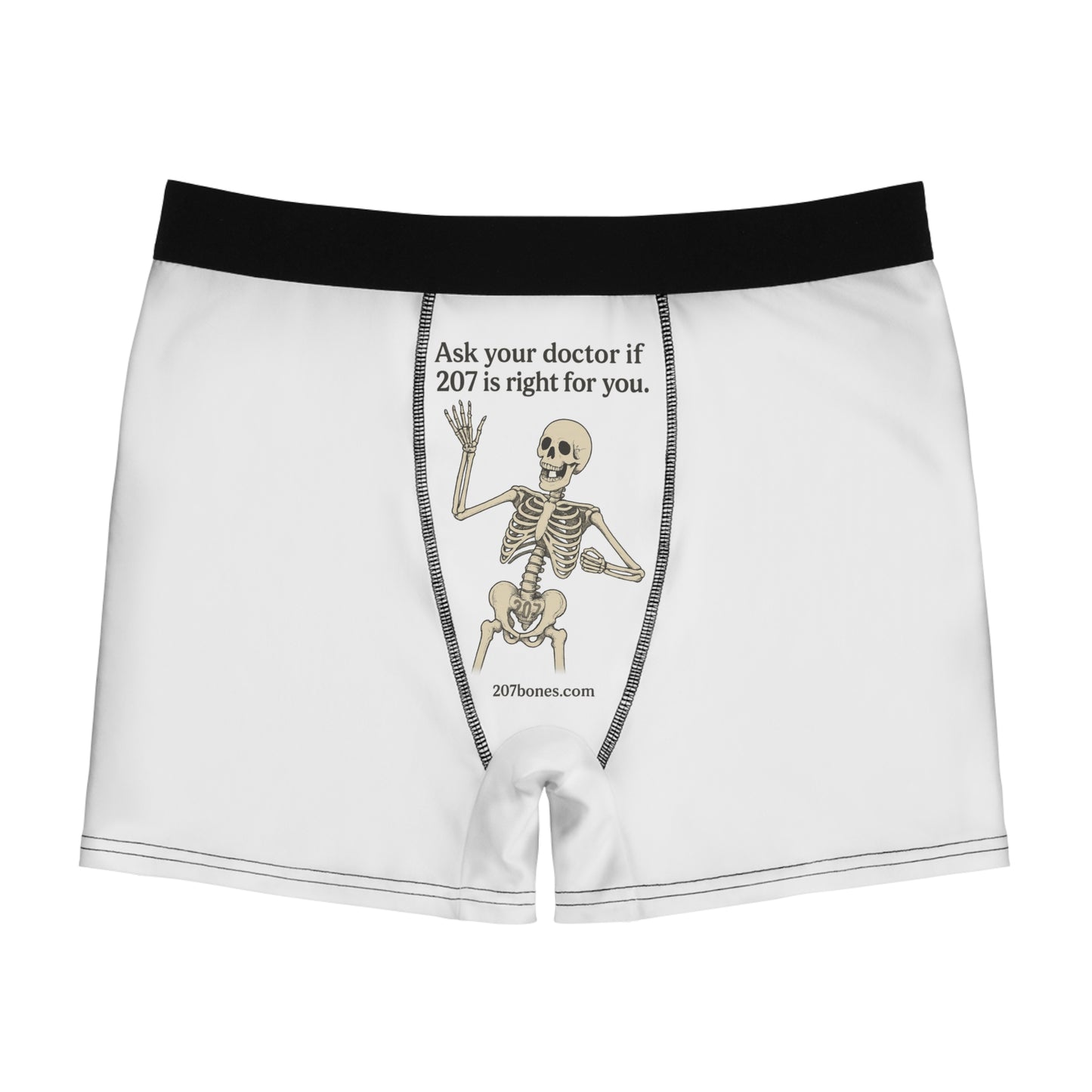 Skeleton-Themed Men's Boxer Briefs, Fun Underwear Gift, Unique Men's Loungewear, Halloween & Everyday Use, Humorous Boxer Shorts