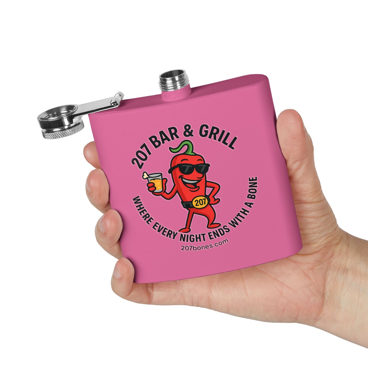 Chili Pepper Flask | 6oz Stainless Steel Flask | Funny Gift | Bar Accessory | Party Favor | Tailgating