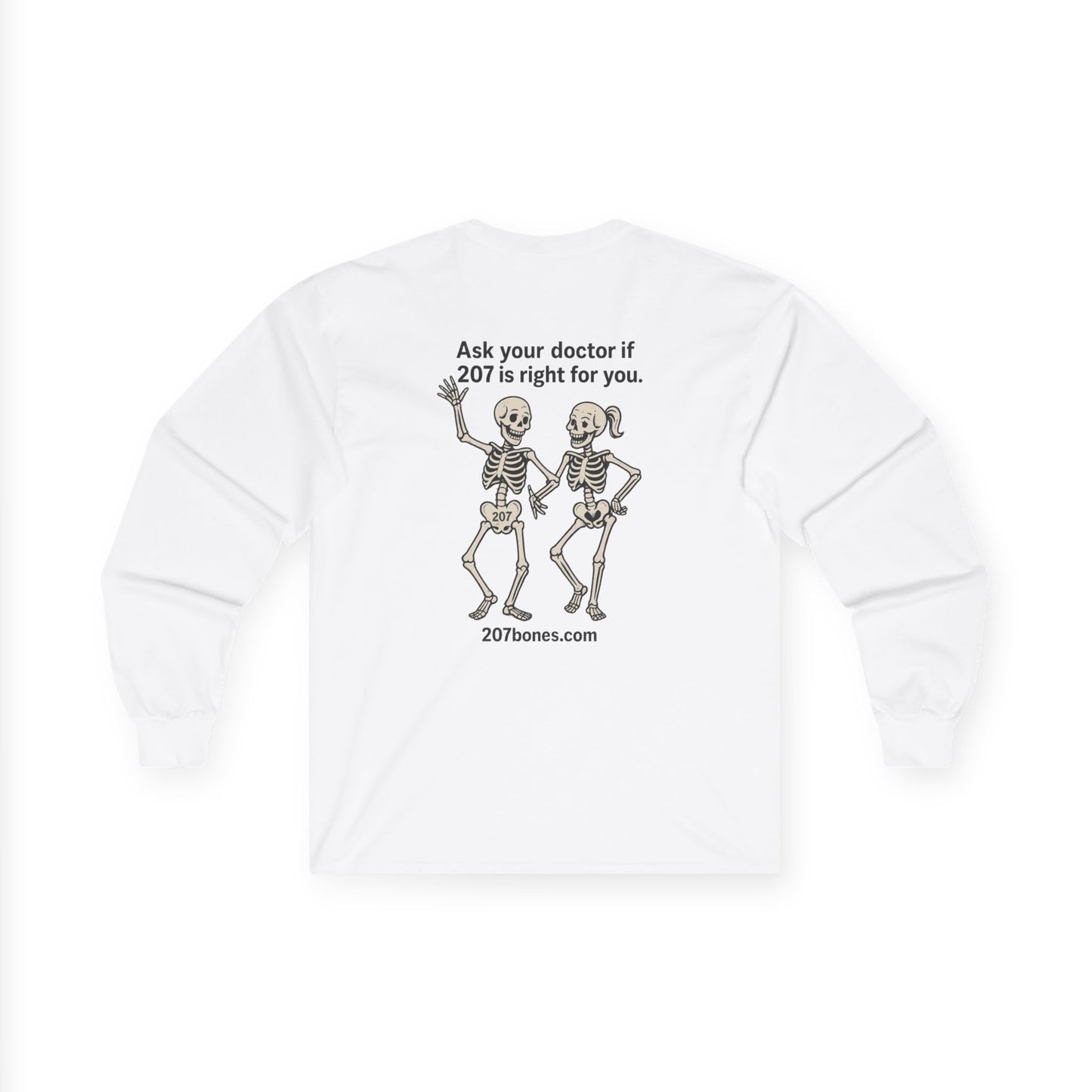Funny Skeleton Long Sleeve Tee, Unisex Halloween Shirt, Comfy Casual Wear, Unique Gift for Doctors, Medical Humor Tee, October Celebration