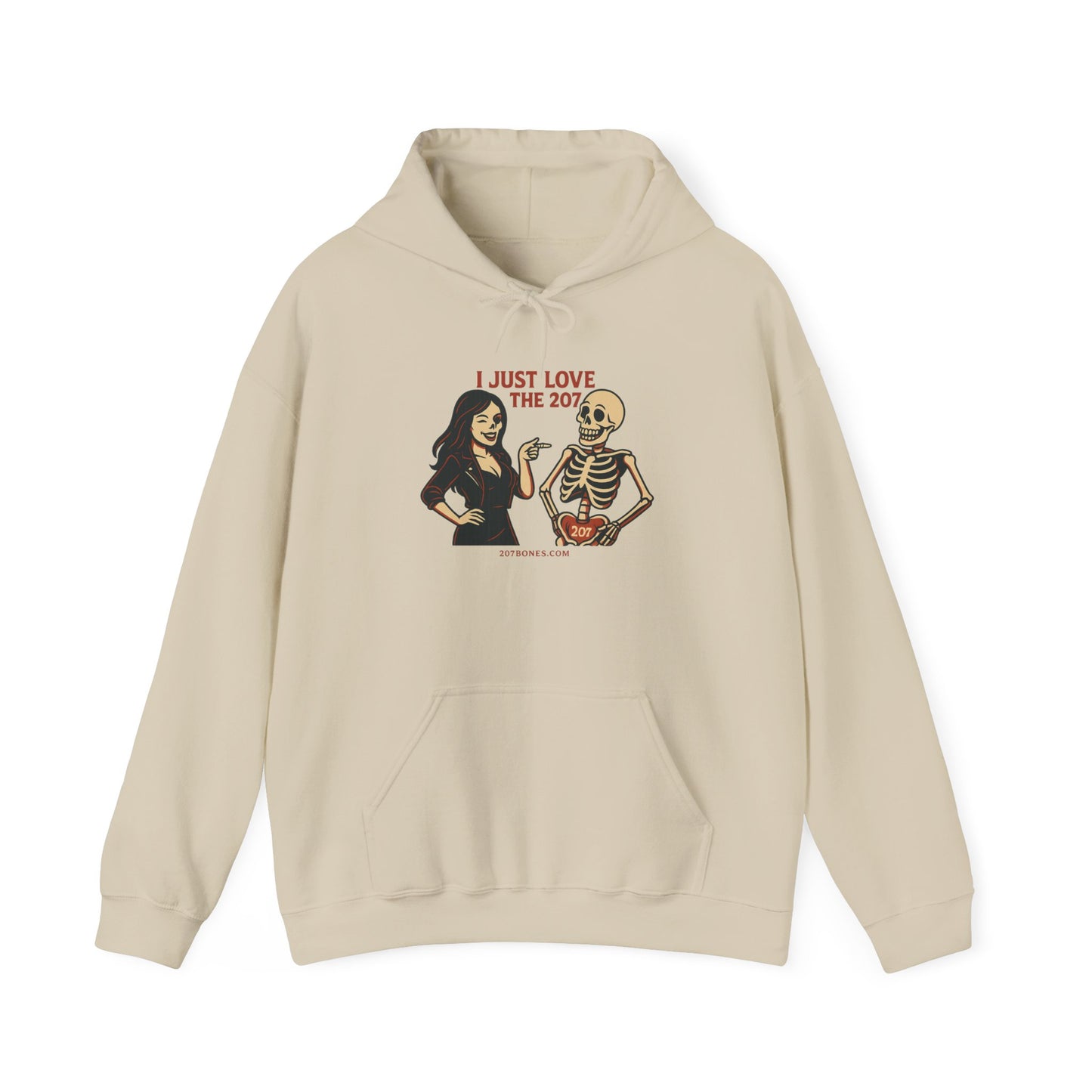Skeleton Love Hoodie for Halloween, Cozy Unisex Sweatshirt, Fun October Fashion, Perfect Gift for Spooky Season, Trendy Fall Apparel