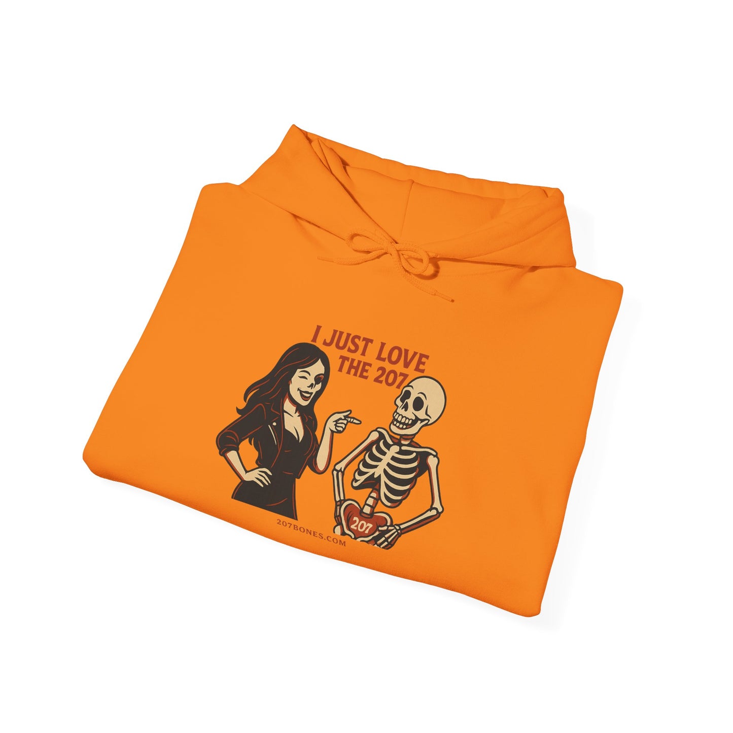 Skeleton Love Hoodie for Halloween, Cozy Unisex Sweatshirt, Fun October Fashion, Perfect Gift for Spooky Season, Trendy Fall Apparel