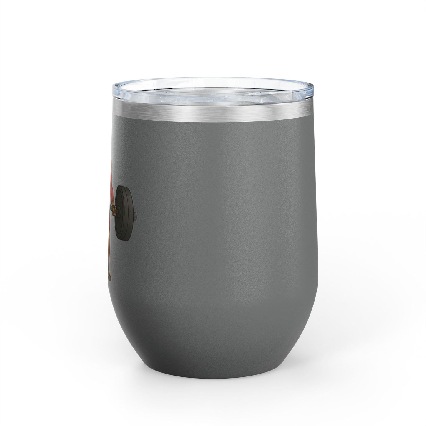 Skeleton Weightlifting Wine Tumbler, 12oz - Gym Lover, Fitness Gift, Unique Insulated Drinkware, Workout Buddy, Skeleton Design