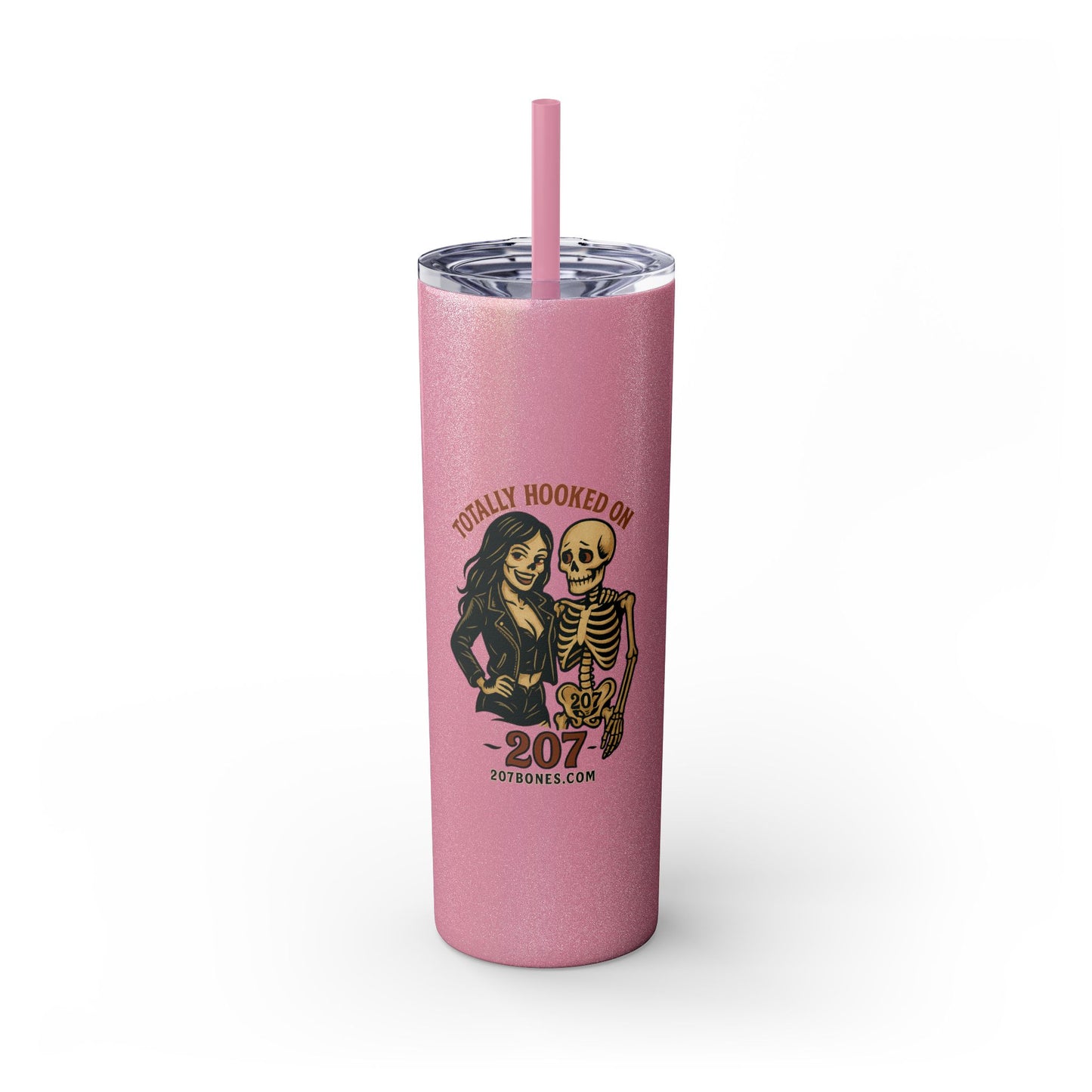 Totally Hooked Skinny Tumbler - 20oz, Cute Halloween Mug, Fun Gift for Coffee Lovers, Party Essentials, Unique Personalized Cup