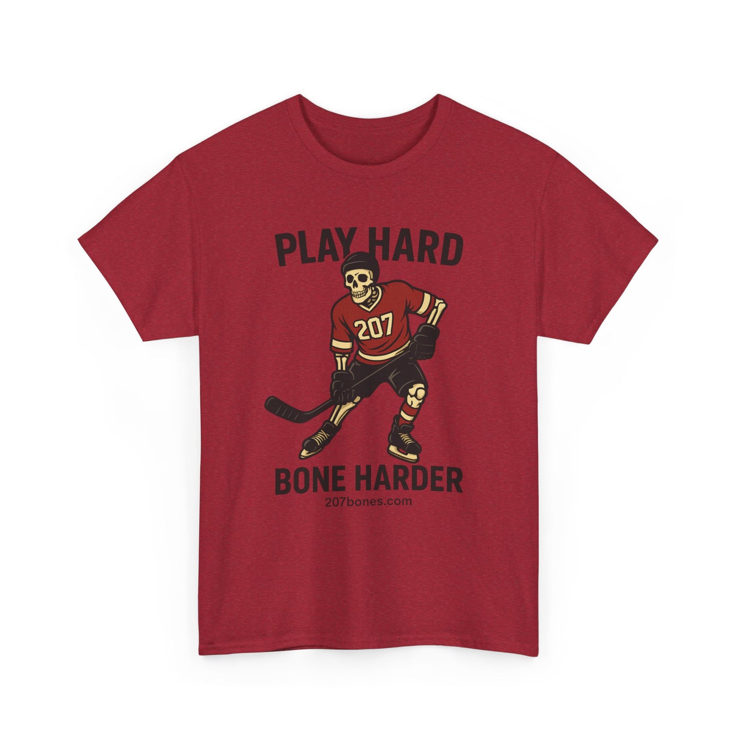 Play Hard Bone Harder Unisex Tee, Sports Shirt, Ice Hockey Fan Gift, Casual Wear, Team Spirit Shirt, Athletic Apparel