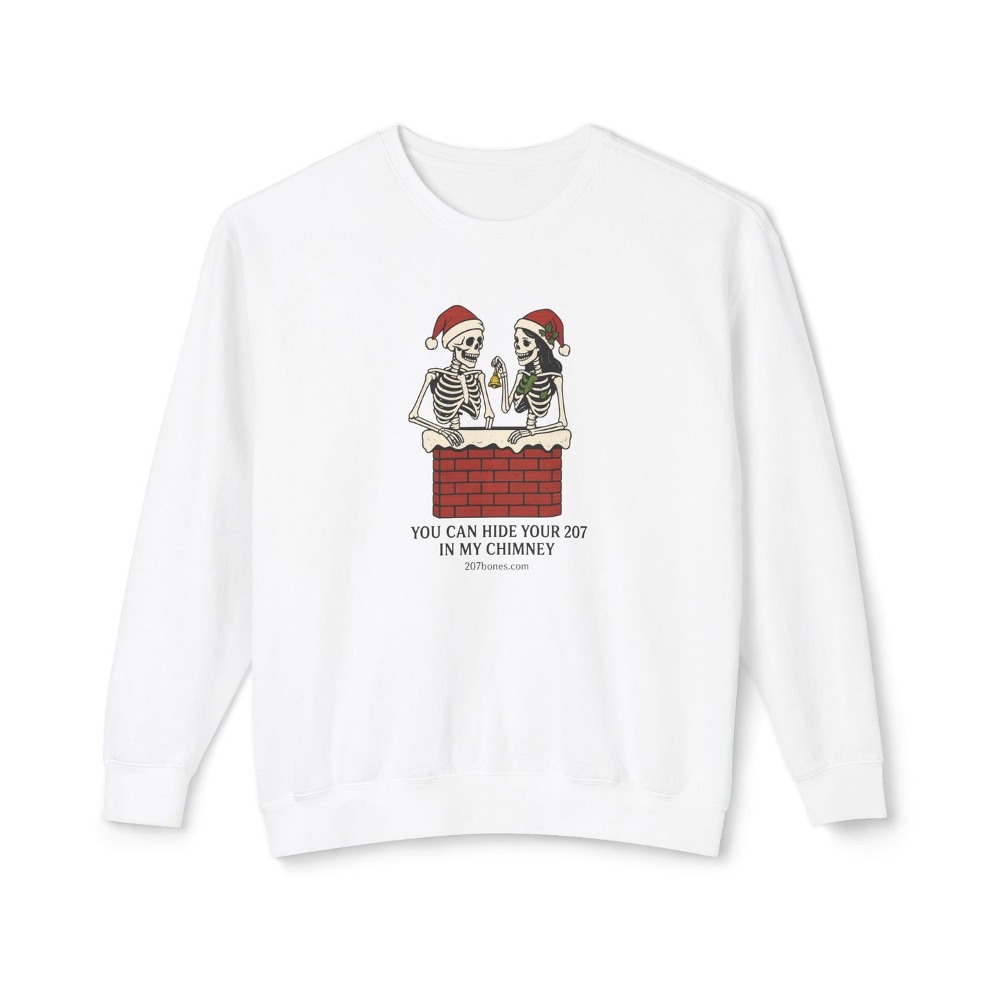 Fun Holiday Skeleton Sweatshirt, Unisex Crewneck, Christmas Humor, Cozy Gift for Friends, Halloween Vibe, Festive Apparel