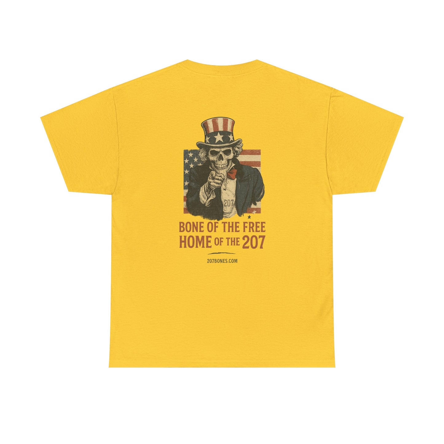 Unisex Heavy Cotton Tee - Bone of the Free, Home of the 207, American Spirit T-Shirt, Patriotic Tee, Casual Wear, Gift for Veterans