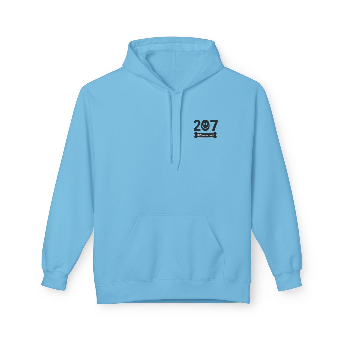 207 Bar & Grill Skeleton Hoodie, Softstyle Midweight Fleece, Unisex Pullover, Fun Gift for Halloween, Cozy Lounge Wear