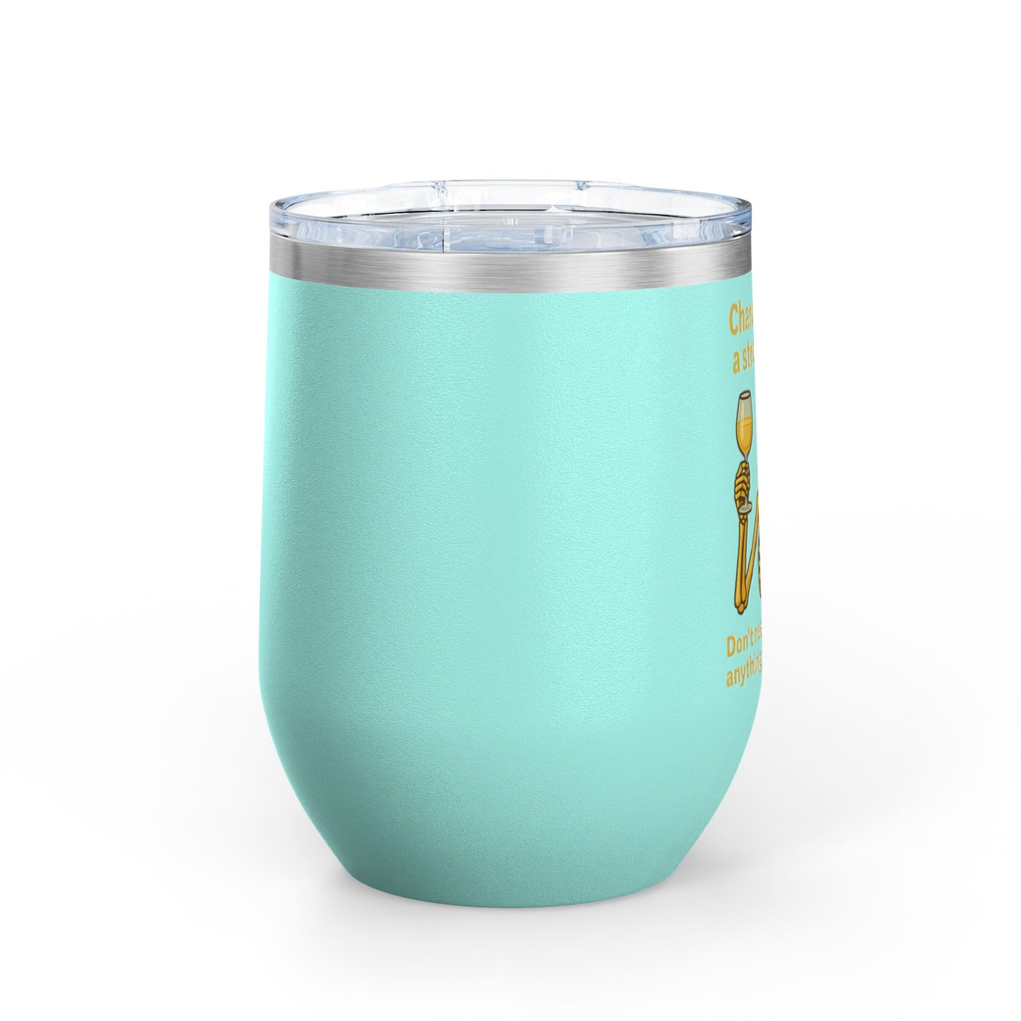 Chardonnay Skeleton Wine Tumbler, Fun Gift for Wine Lovers, Perfect for Parties, Outdoor Events, Drinkware for Celebrations