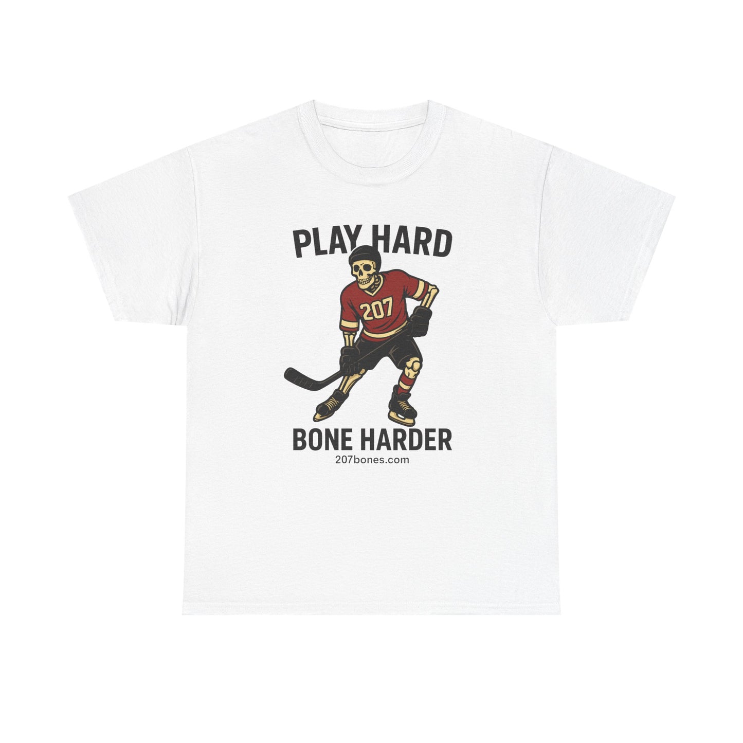 Play Hard Bone Harder Unisex Tee, Sports Shirt, Ice Hockey Fan Gift, Casual Wear, Team Spirit Shirt, Athletic Apparel
