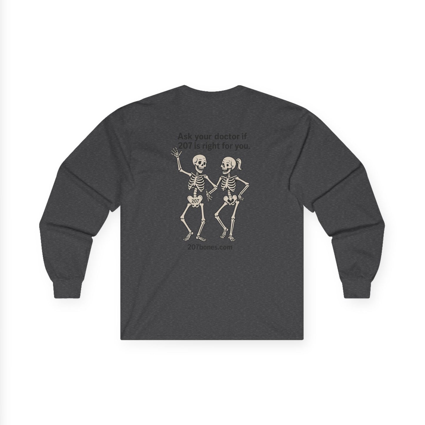 Funny Skeleton Long Sleeve Tee, Unisex Halloween Shirt, Comfy Casual Wear, Unique Gift for Doctors, Medical Humor Tee, October Celebration
