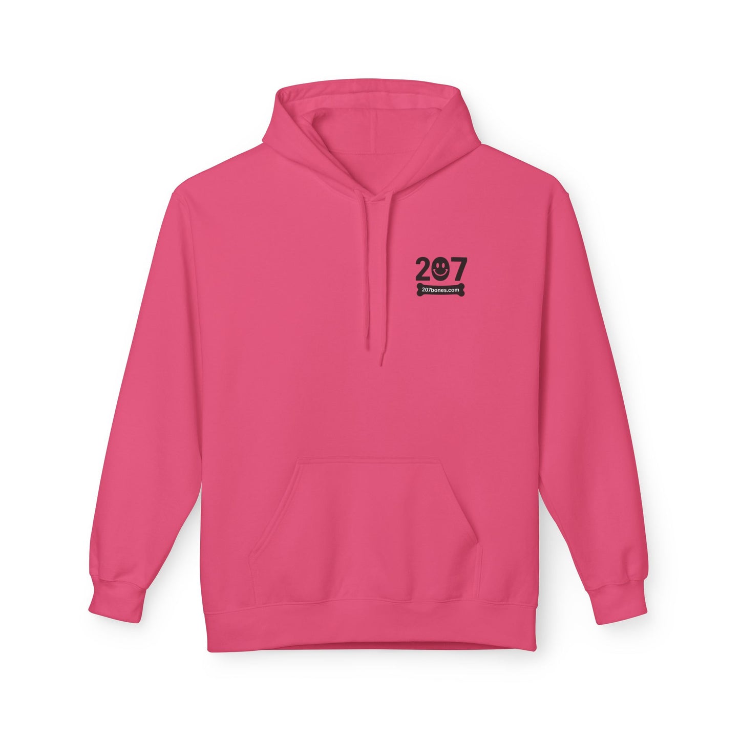 207 Bar & Grill Skeleton Hoodie, Softstyle Midweight Fleece, Unisex Pullover, Fun Gift for Halloween, Cozy Lounge Wear