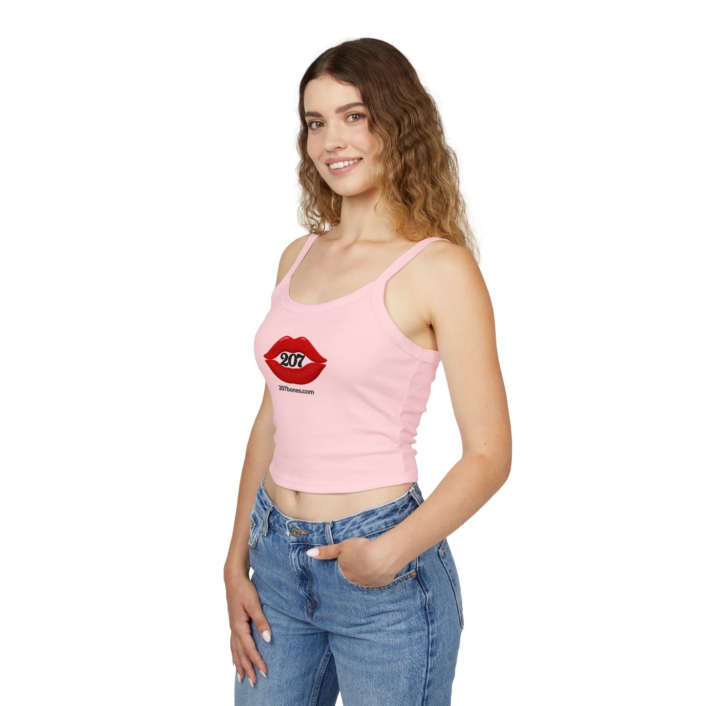 Sassy Lips Women's Spaghetti Strap Tank Top, Summer Fashion, Casual Wear, Gift for Her, Cute Outfit, Festival Top, Trendy Apparel
