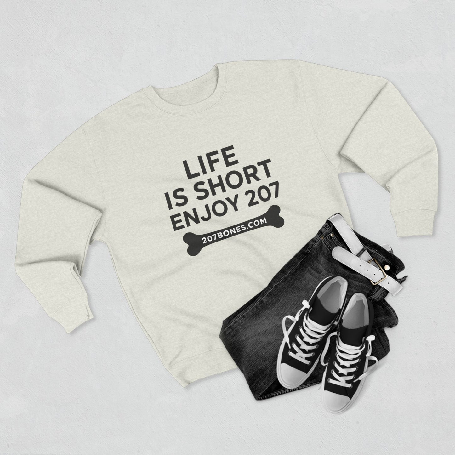 Casual Vibe Sweatshirt - Life is Short, Enjoy 207, Birthday Gift, Everyday Wear, Unisex Pullover, Comfy Apparel
