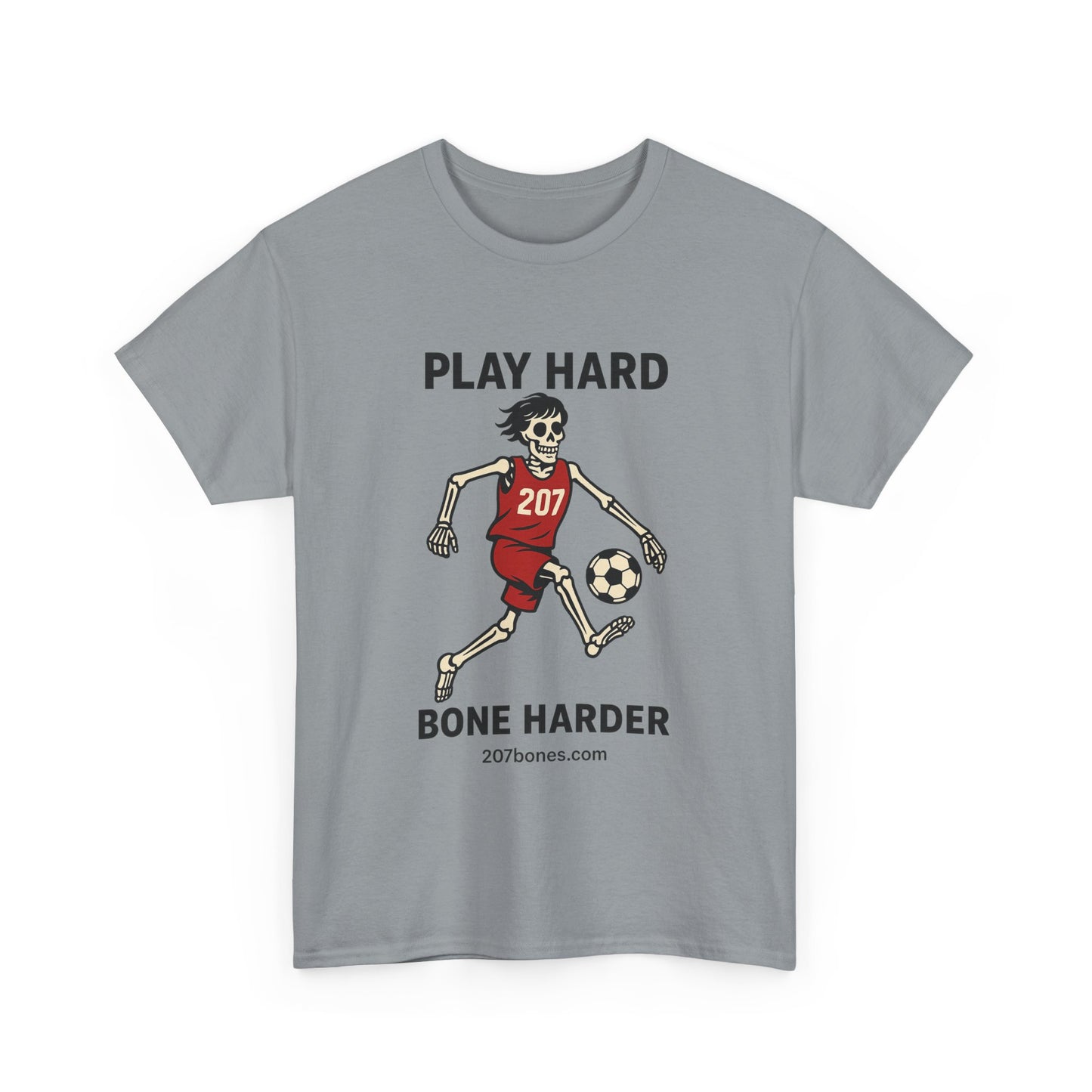 Play Hard Bone Harder Unisex Tee, Fun Sports T-Shirt, Casual Athletic Wear, Gift for Soccer Fans, Youth & Adult