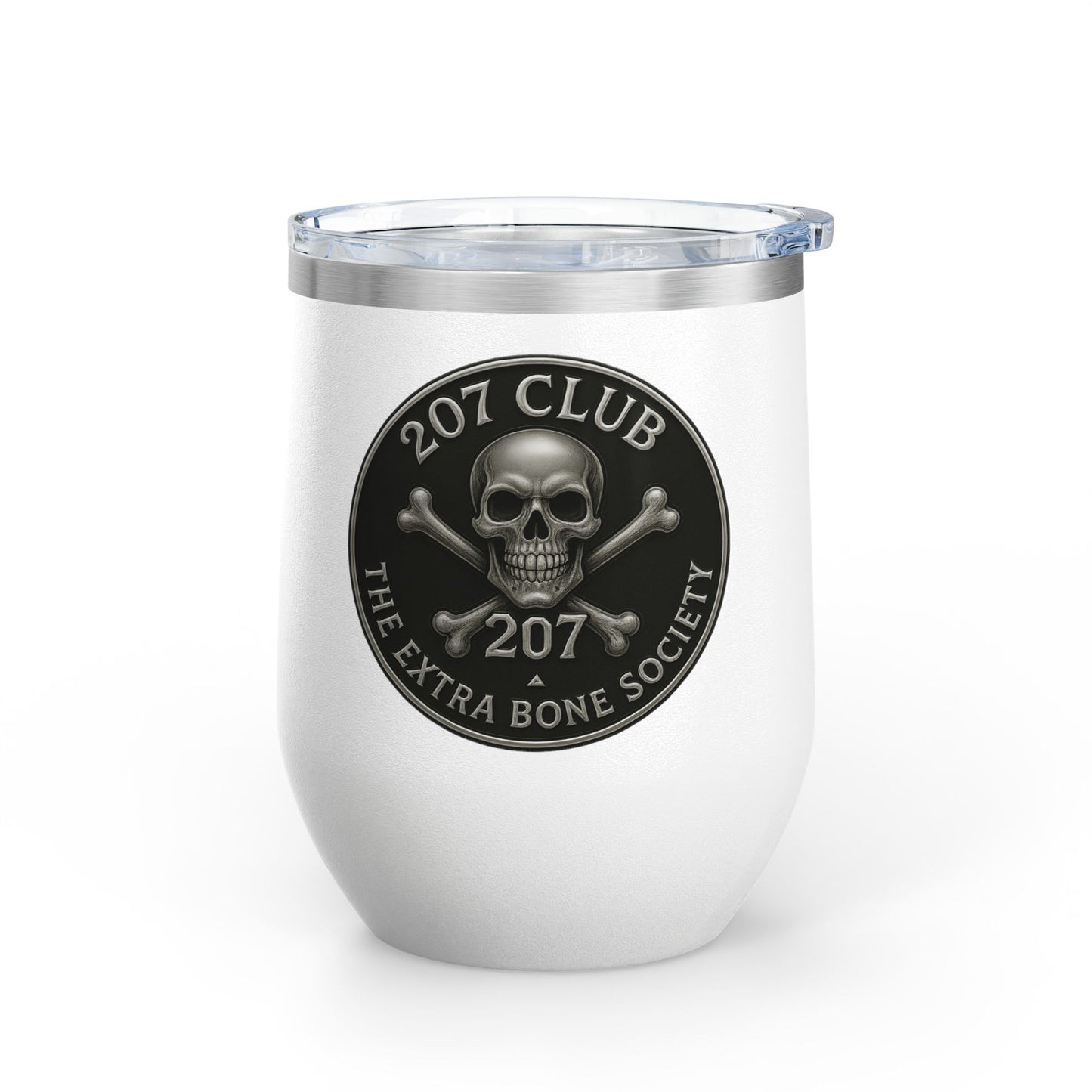 Skull Wine Tumbler, 12oz - Perfect for Parties, Gifts, Camping, 207 Club Inspired, Unique Drinkware
