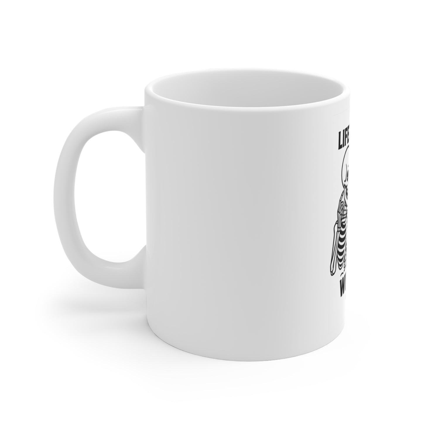 Fun Skeleton Mug, Life is Better with 207, Halloween Gift, Unique Coffee Cup, Quirky Home Decor