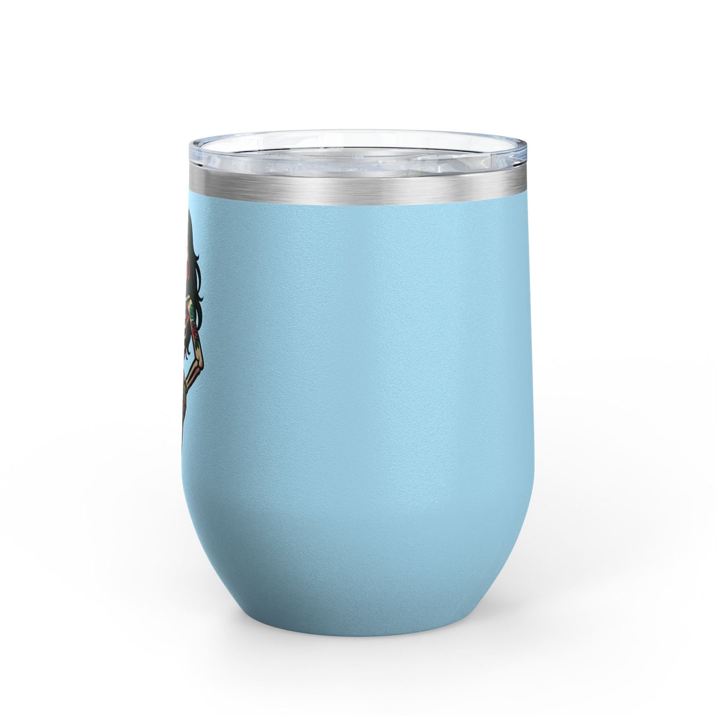 Spooky Skeleton Wine Tumbler, Fun Gift for Halloween, 12oz Insulated Drinkware, Unique Party Favor, Wine Lover Accessory, Skeleton Decor