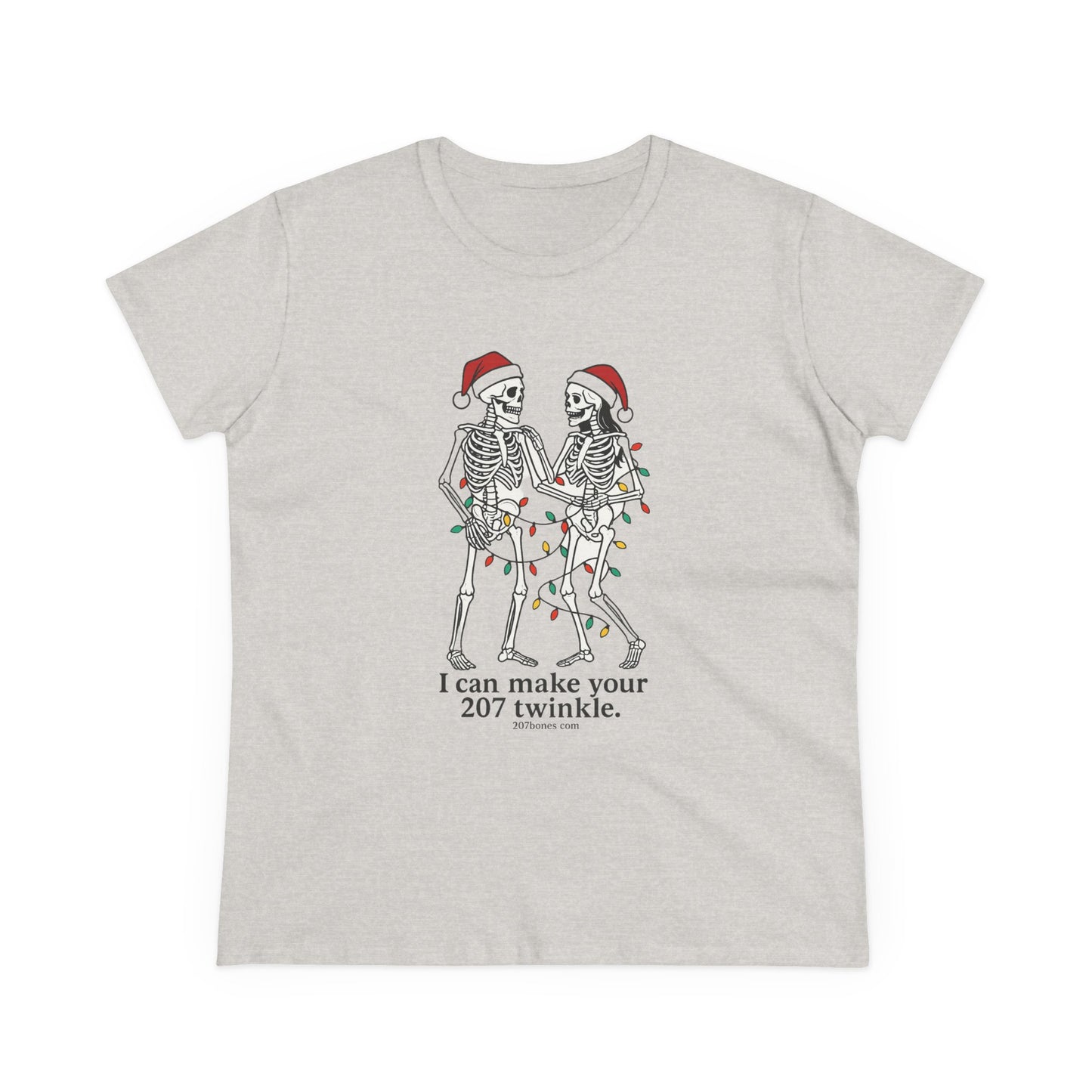 Cute Skeleton Christmas Tee, Funny Holiday Shirt, Gift for Halloween Lovers, Festive Everyday Wear, Unique Seasonal Apparel