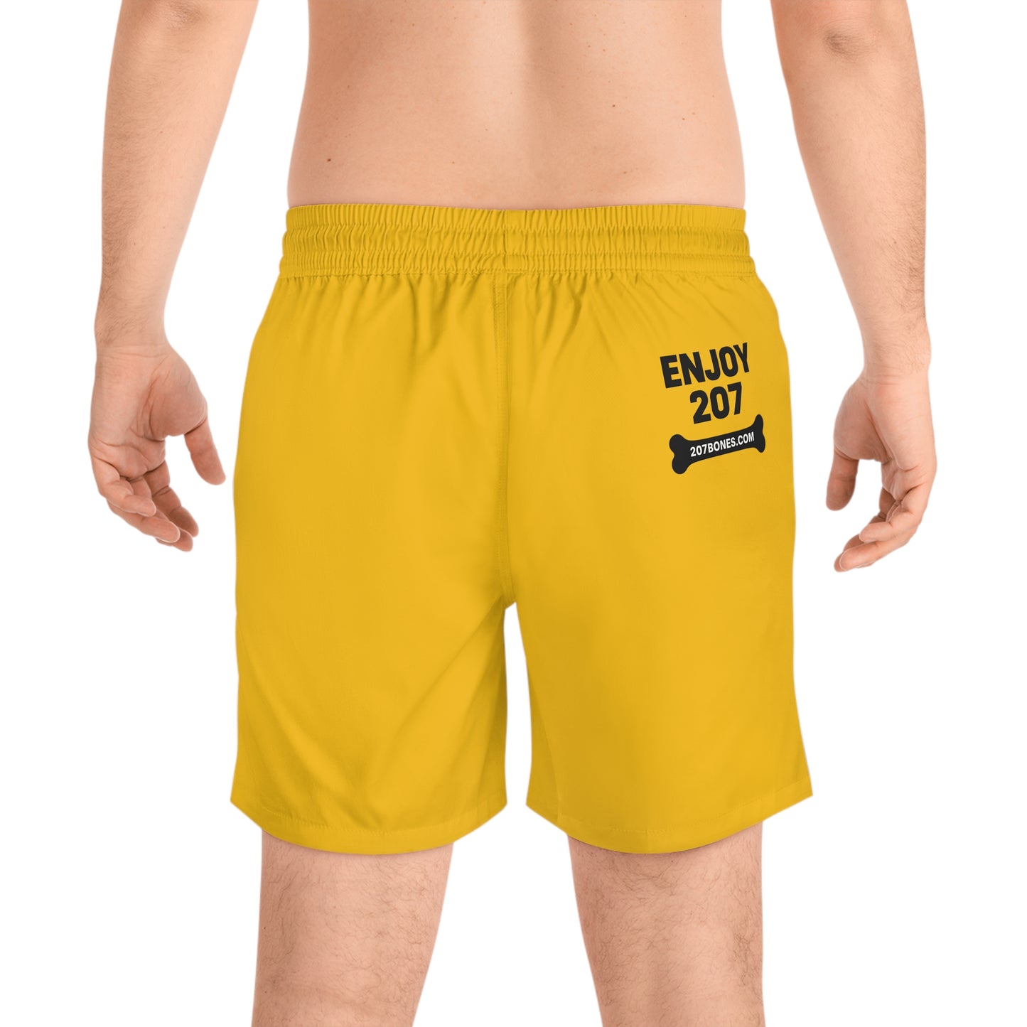 Bright Yellow Men's Swim Shorts - Perfect for Beach Days, Summer Vacations, Pool Parties, Casual Wear, and Swim Competitions