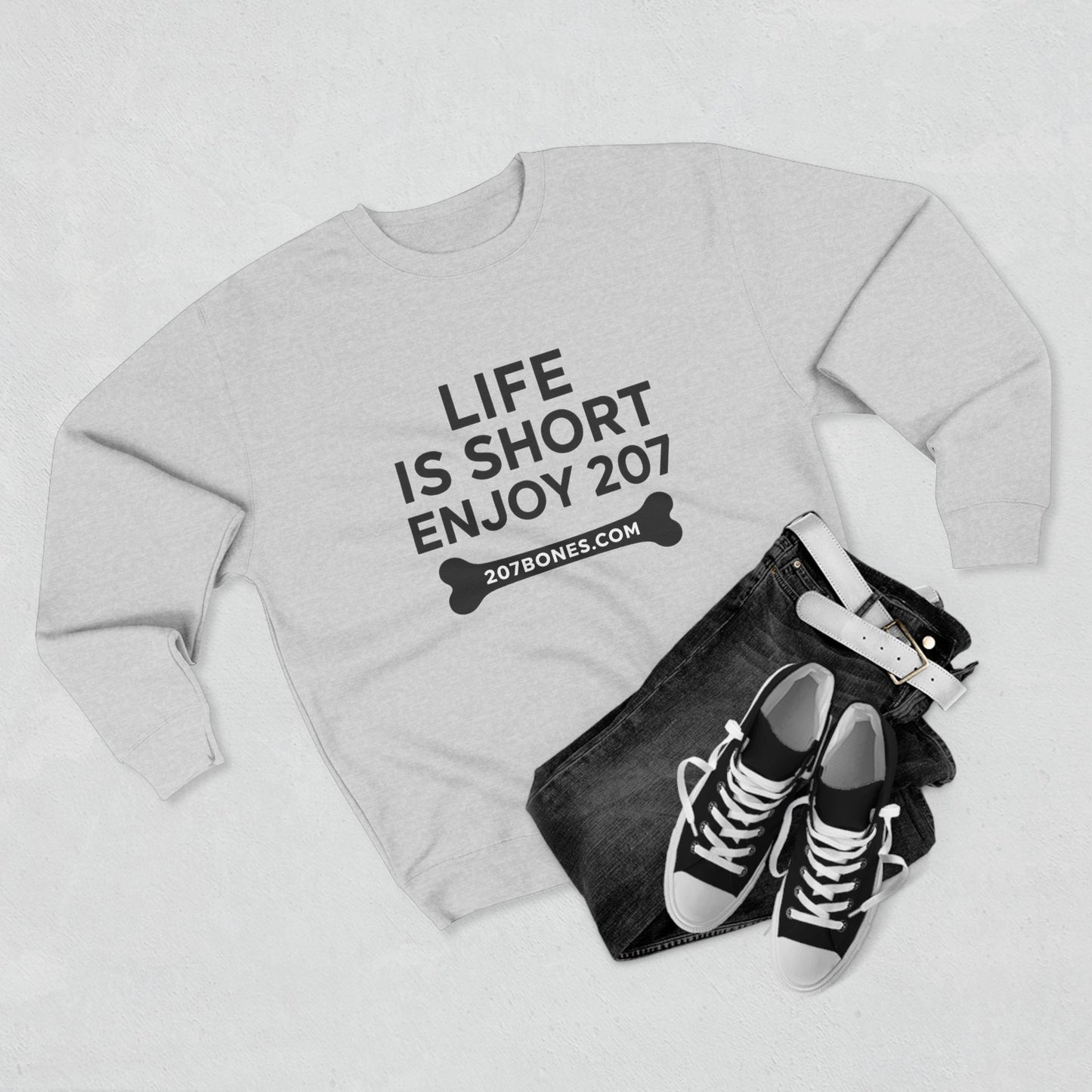 Casual Vibe Sweatshirt - Life is Short, Enjoy 207, Birthday Gift, Everyday Wear, Unisex Pullover, Comfy Apparel