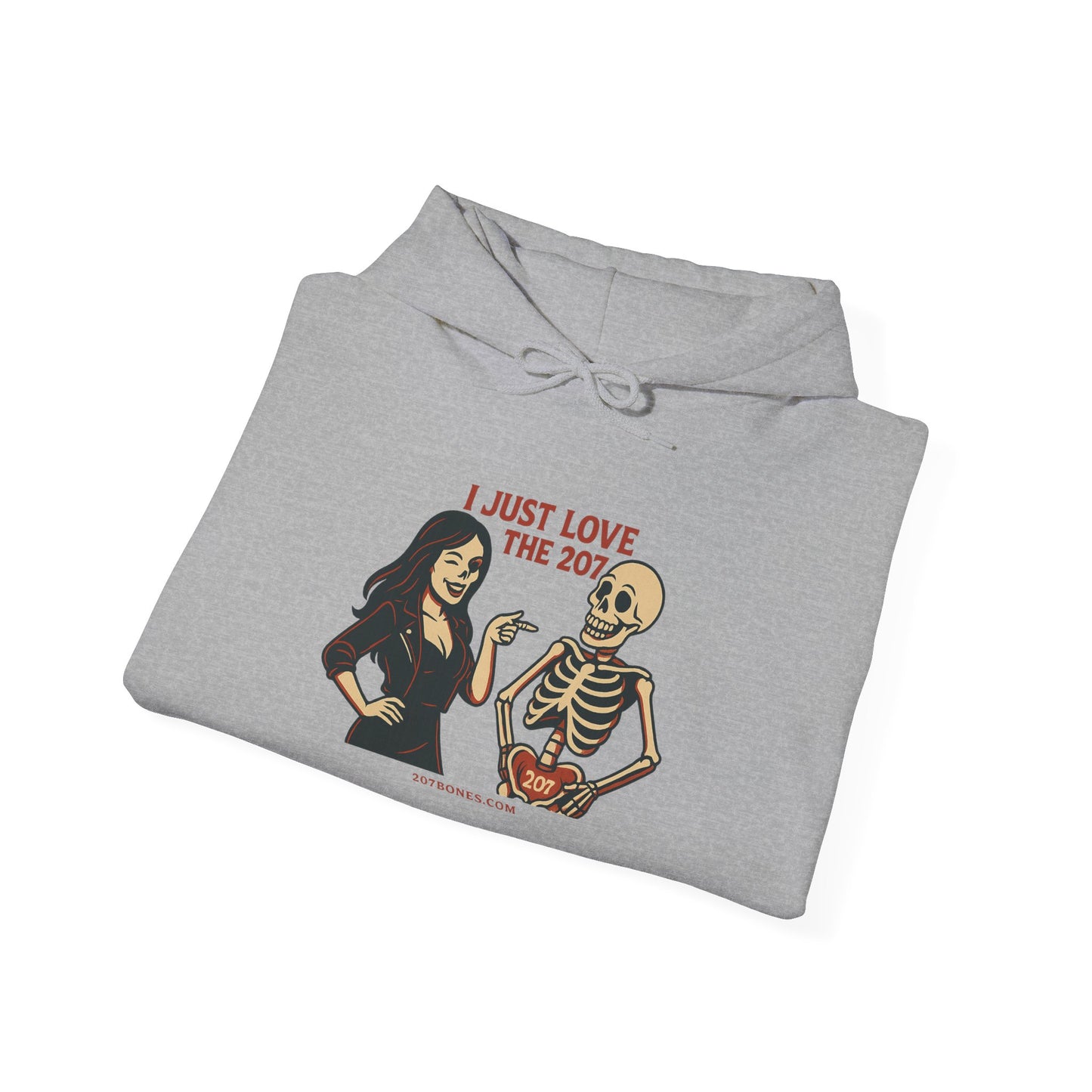 Skeleton Love Hoodie for Halloween, Cozy Unisex Sweatshirt, Fun October Fashion, Perfect Gift for Spooky Season, Trendy Fall Apparel