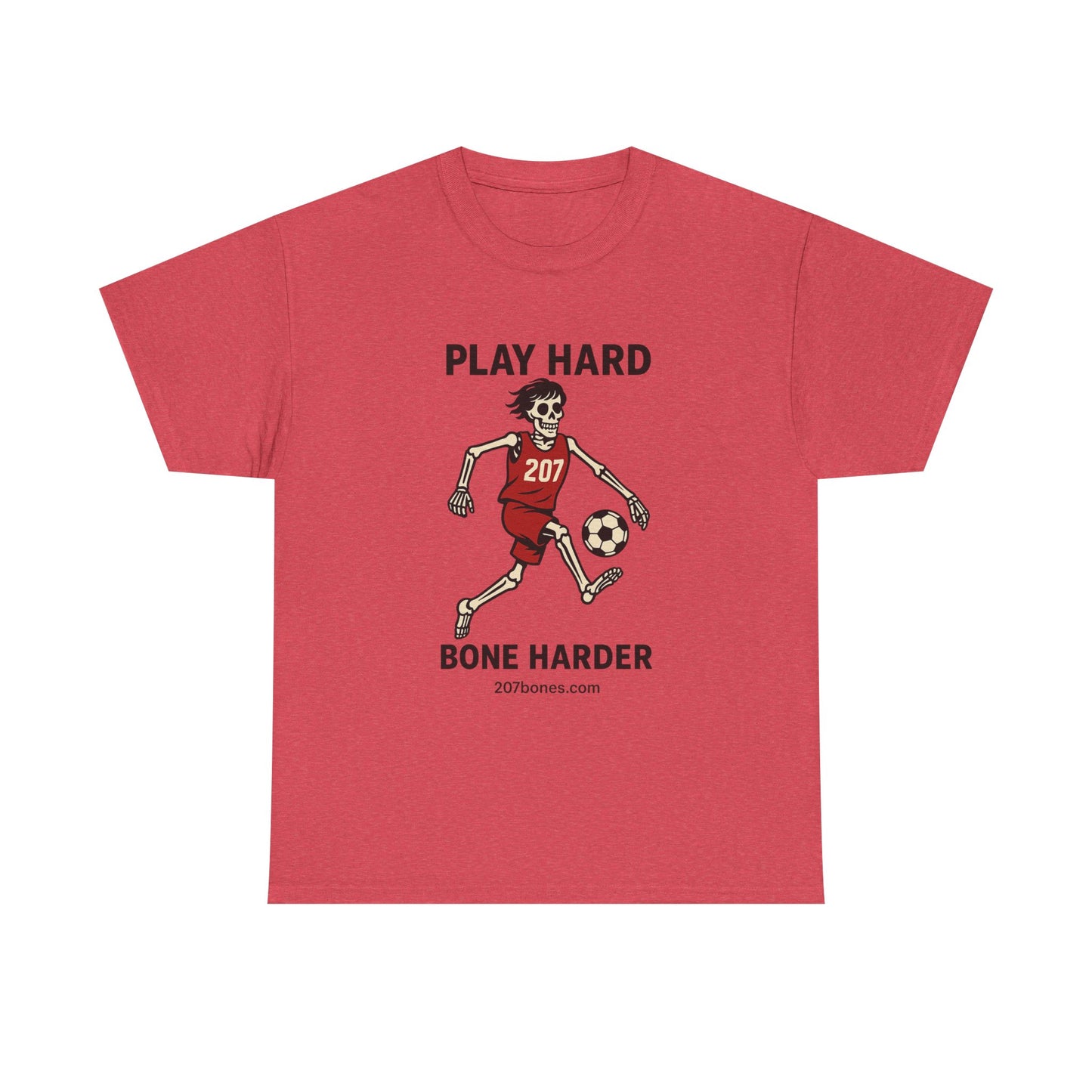 Play Hard Bone Harder Unisex Tee, Fun Sports T-Shirt, Casual Athletic Wear, Gift for Soccer Fans, Youth & Adult