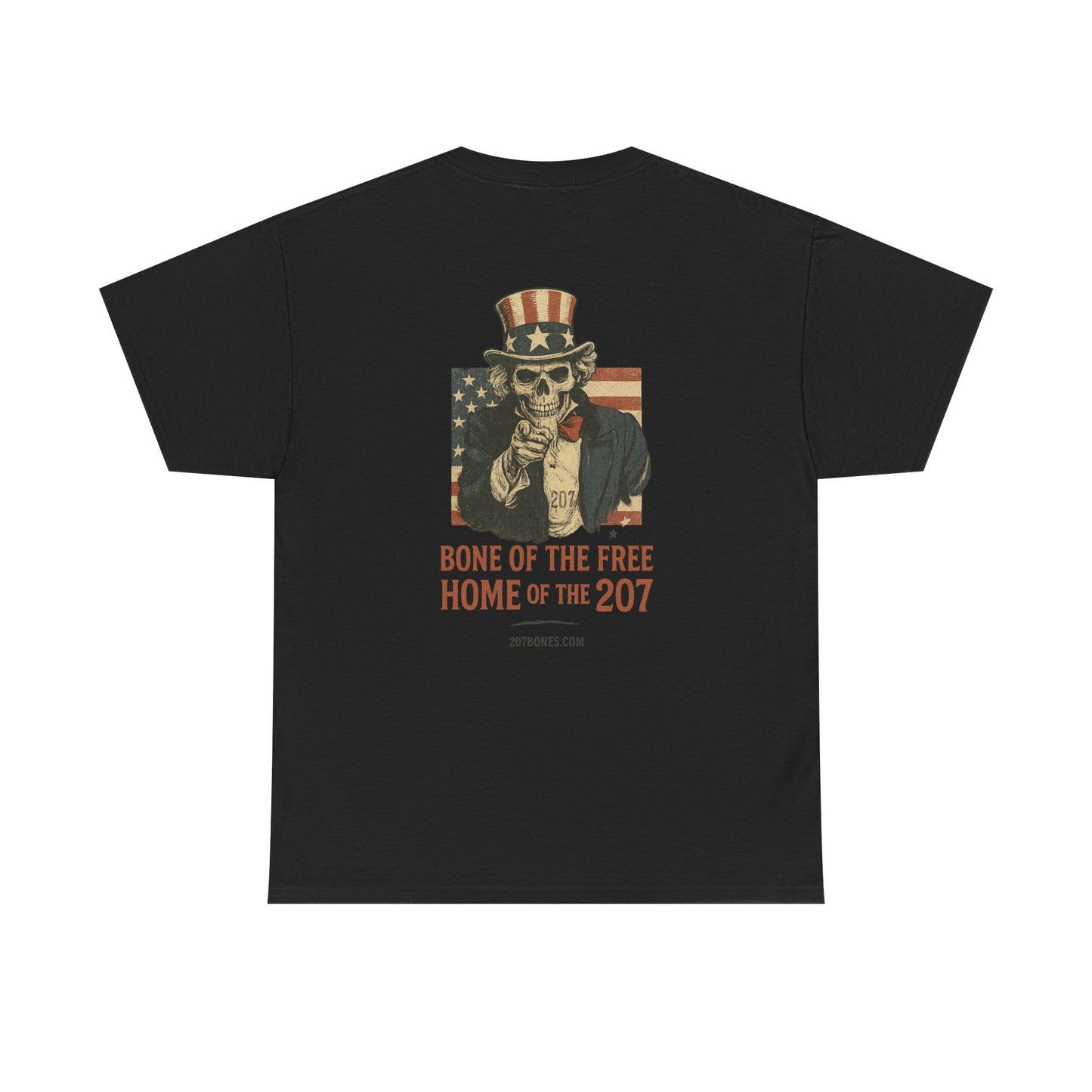 Unisex Heavy Cotton Tee - Bone of the Free, Home of the 207, American Spirit T-Shirt, Patriotic Tee, Casual Wear, Gift for Veterans