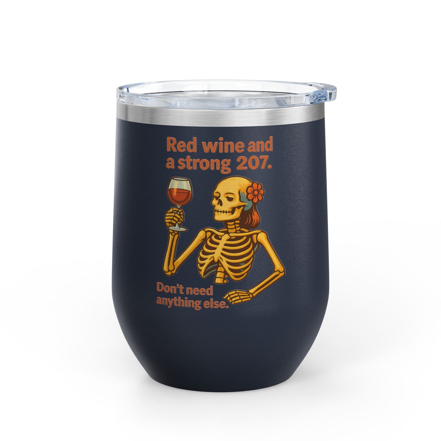 Whimsical Wine Tumbler, Fun Skeleton Design, Perfect for Parties, Gifts for Wine Lovers, Unique Drinkware for Celebrations