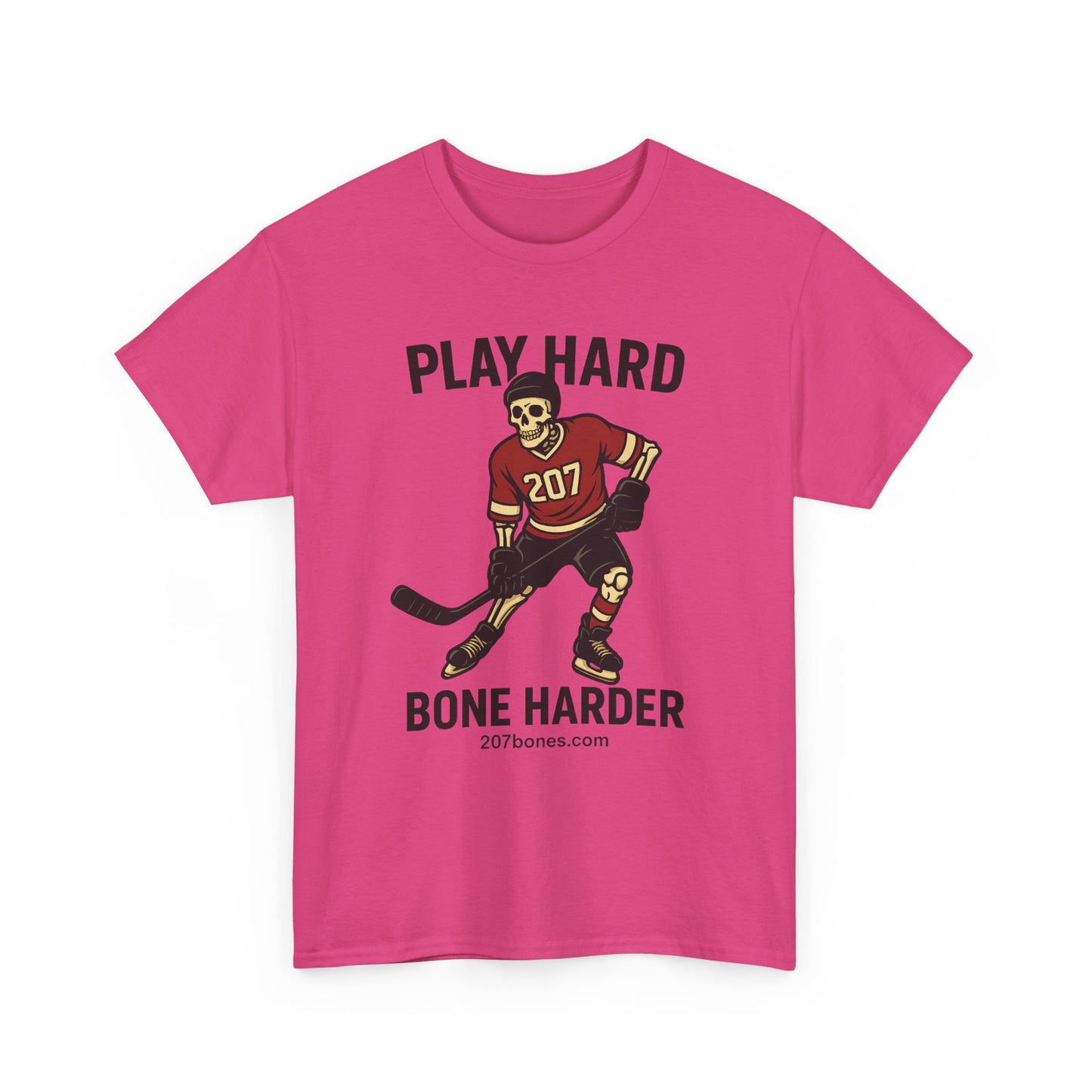 Play Hard Bone Harder Unisex Tee, Sports Shirt, Ice Hockey Fan Gift, Casual Wear, Team Spirit Shirt, Athletic Apparel