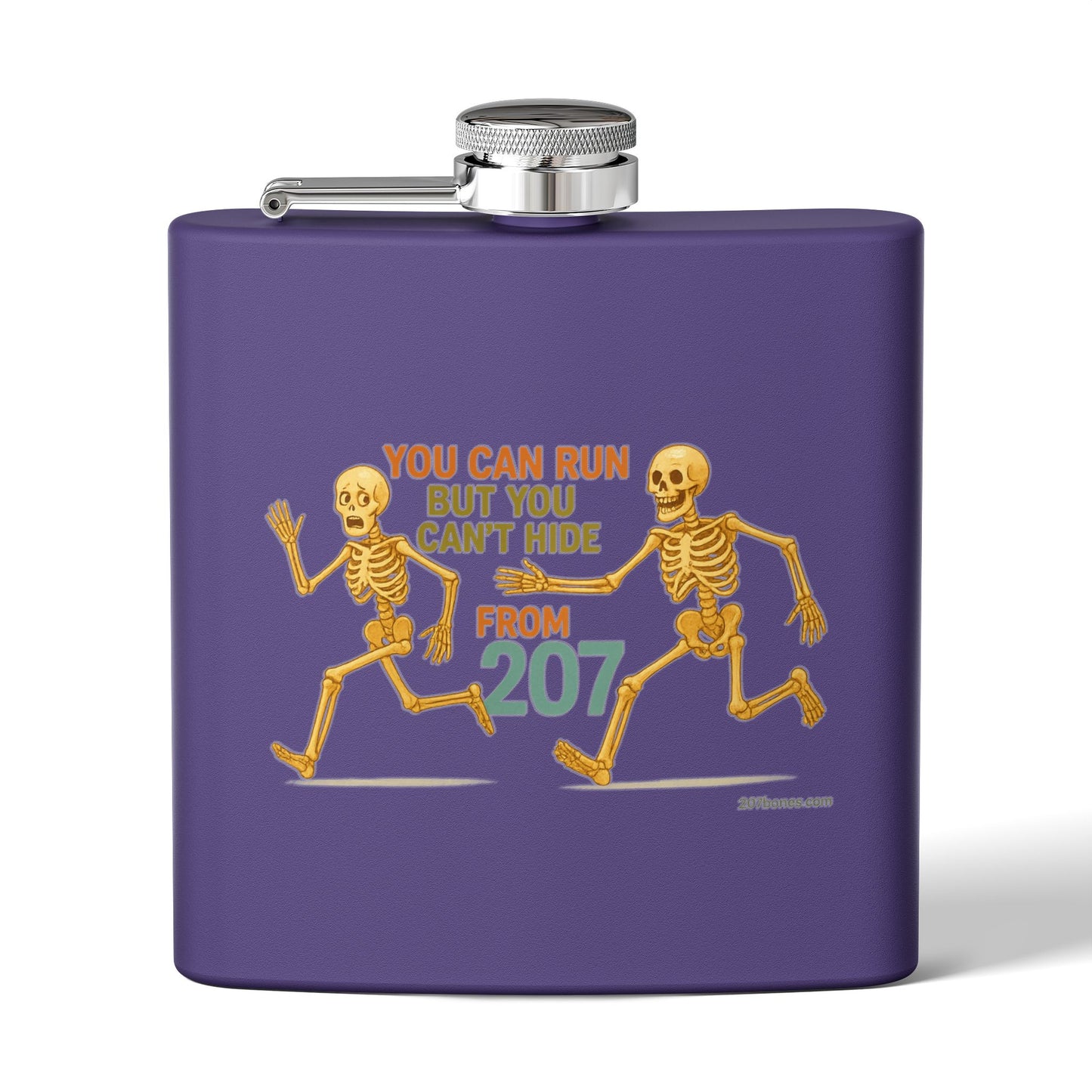 Funny Skeleton Flask for Parties, Unique Gift for Halloween and Occasions, Stylish 6oz Stainless Steel Hip Flask