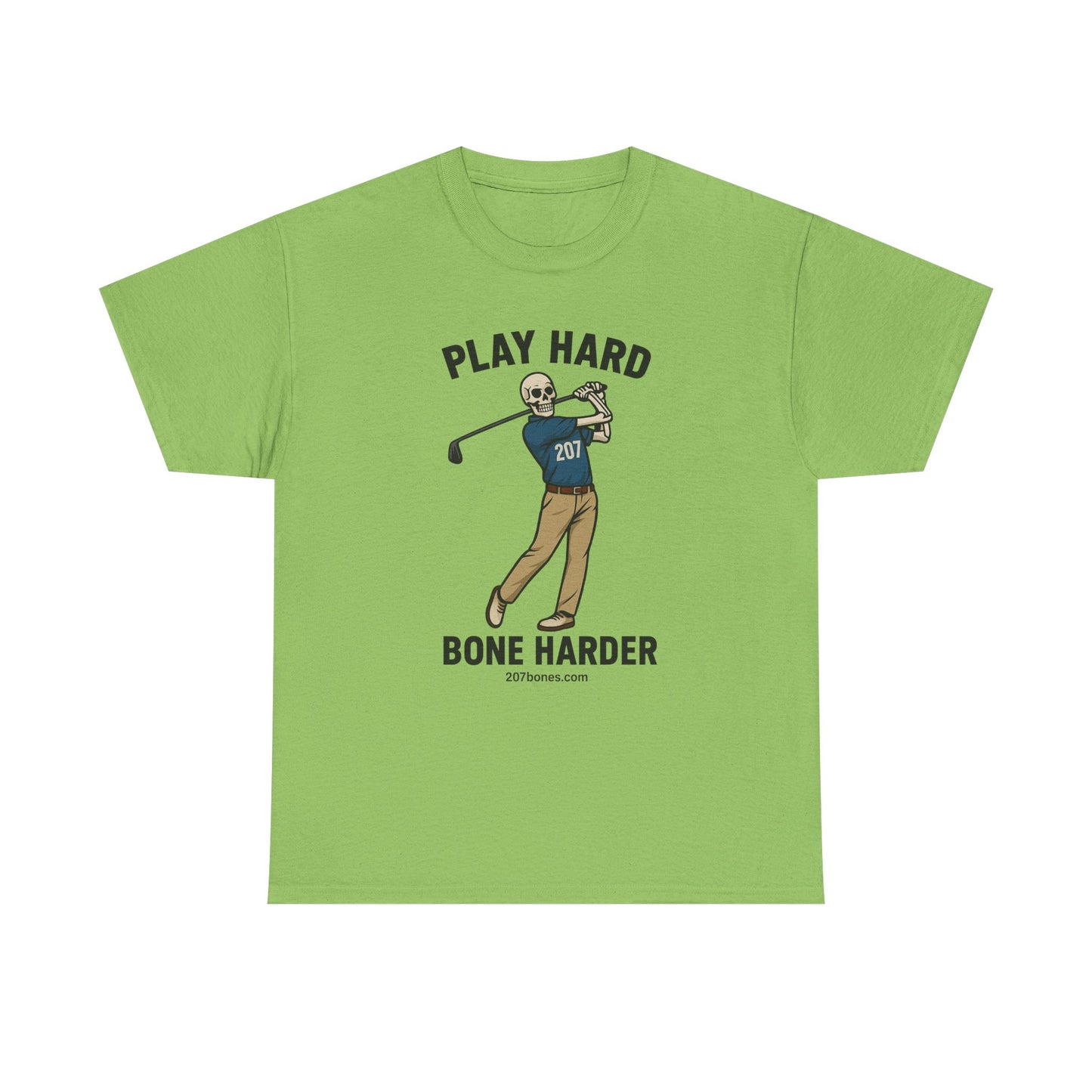 Play Hard Bone Harder Unisex Tee, Funny Golf Shirt, Sports T-Shirt, Gift for Golf Lovers, Casual Wear, Birthday Gift