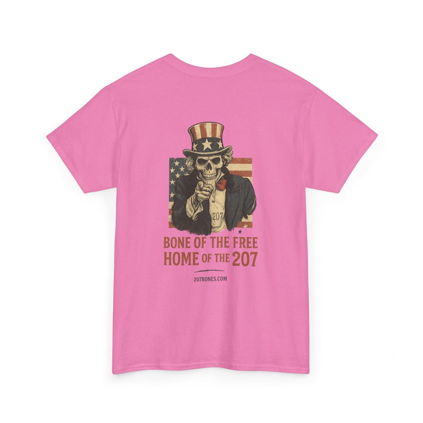 Unisex Heavy Cotton Tee - Bone of the Free, Home of the 207, American Spirit T-Shirt, Patriotic Tee, Casual Wear, Gift for Veterans