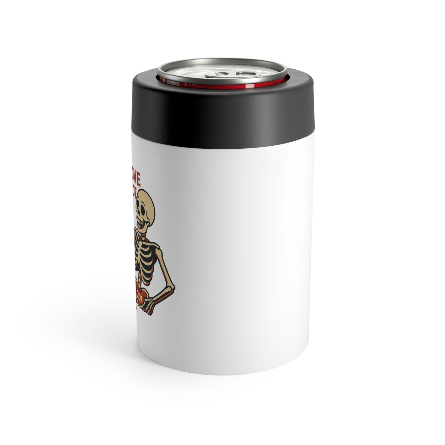 Spooky Love Can Holder, Halloween Party Favors, Skeleton Design Cooler, Unique Gift for Him, Fun Beverage Insulator, 207 Bones Merch