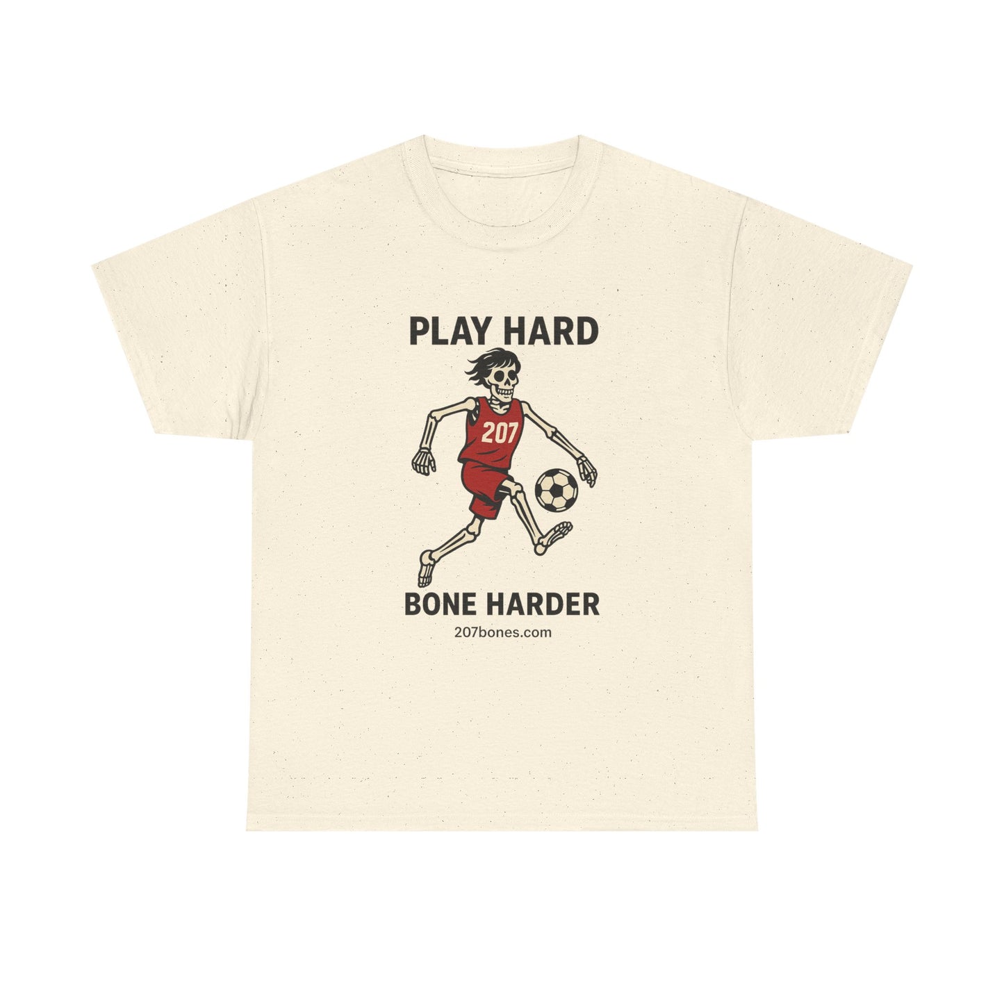 Play Hard Bone Harder Unisex Tee, Fun Sports T-Shirt, Casual Athletic Wear, Gift for Soccer Fans, Youth & Adult