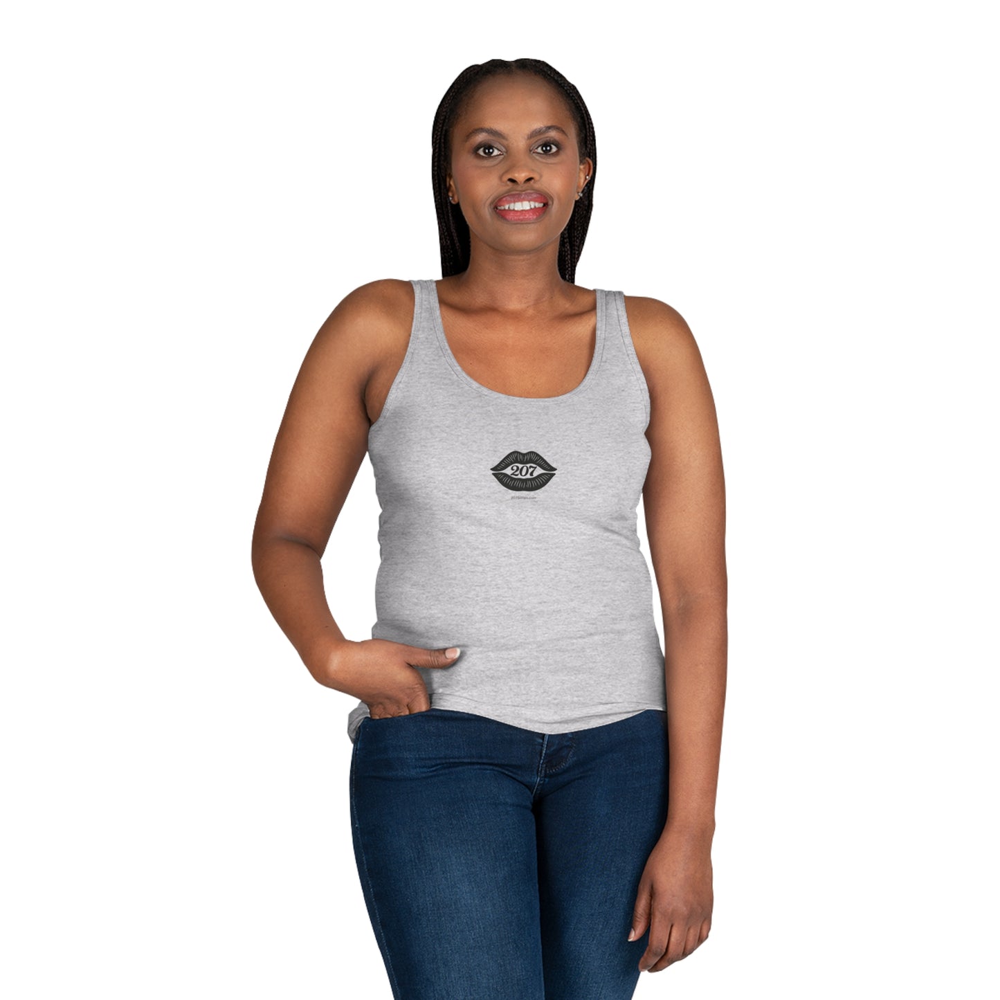 Women's Tank Top with Bold Kiss Design - Perfect for Summer, Date Nights, Casual Outings, and Beach Days