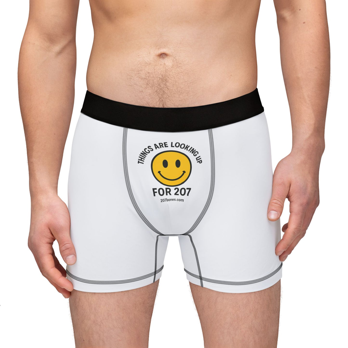 Fun Men's Boxers with Smile Design, Funny Boxer Briefs, Unique Men's Underwear, Gifts for Him, Casual Everyday Wear