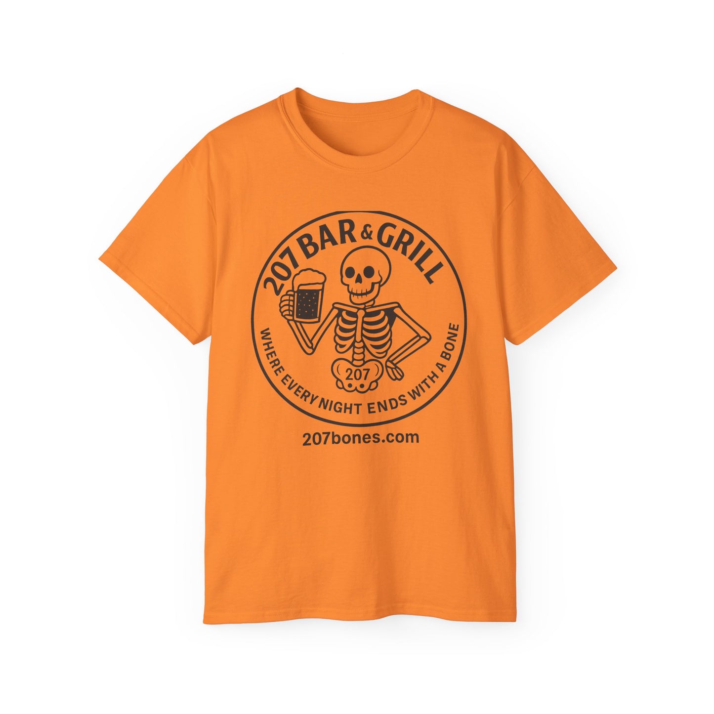 Skeleton Bar & Grill Tee, Fun Unisex Cotton T-Shirt for Halloween, Party Wear, Gift Idea, Casual Outfit