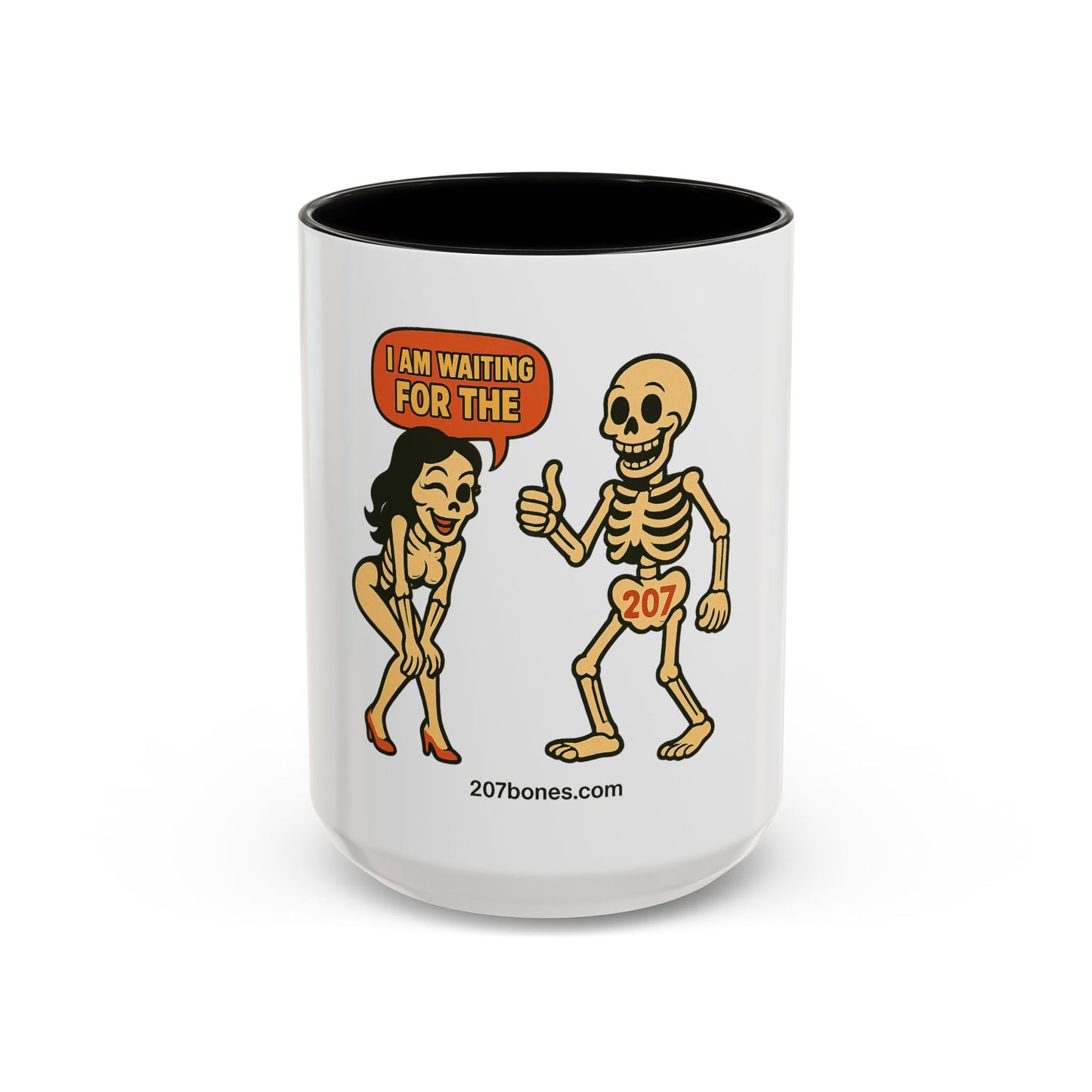 Playful Skeleton Coffee Mug, Fun Gift for Halloween, Quirky Kitchen Decor, Unique Drinking Cup, Halloween Humor Mug