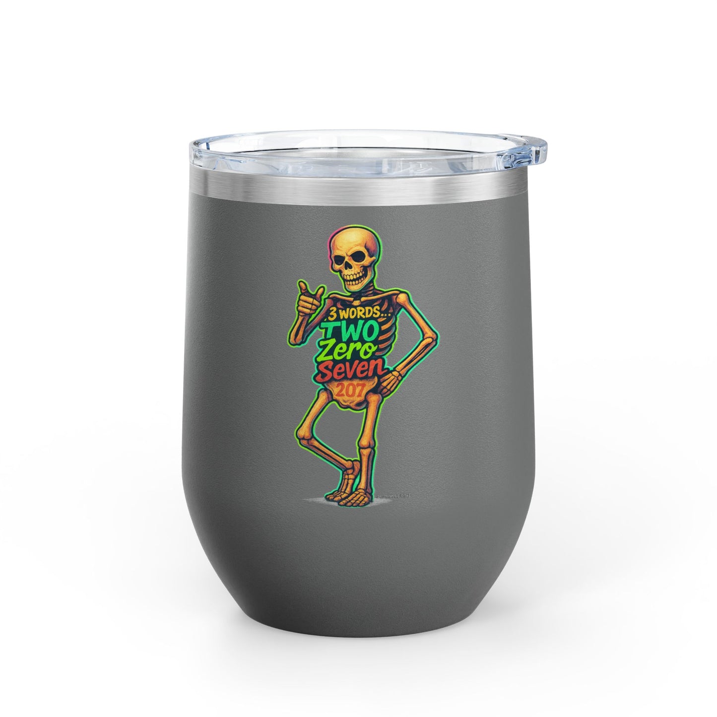 Halloween Skeleton Wine Tumbler, 12oz - Fun Gift for Spooky Celebrations, Unique Party Favor, Drinkware for Halloween Lovers, Cool Decor