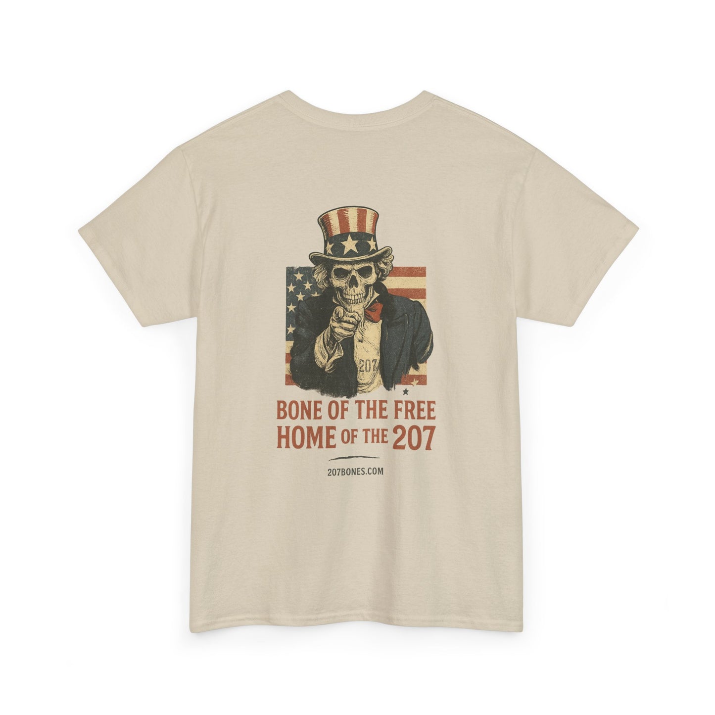 Unisex Heavy Cotton Tee - Bone of the Free, Home of the 207, American Spirit T-Shirt, Patriotic Tee, Casual Wear, Gift for Veterans